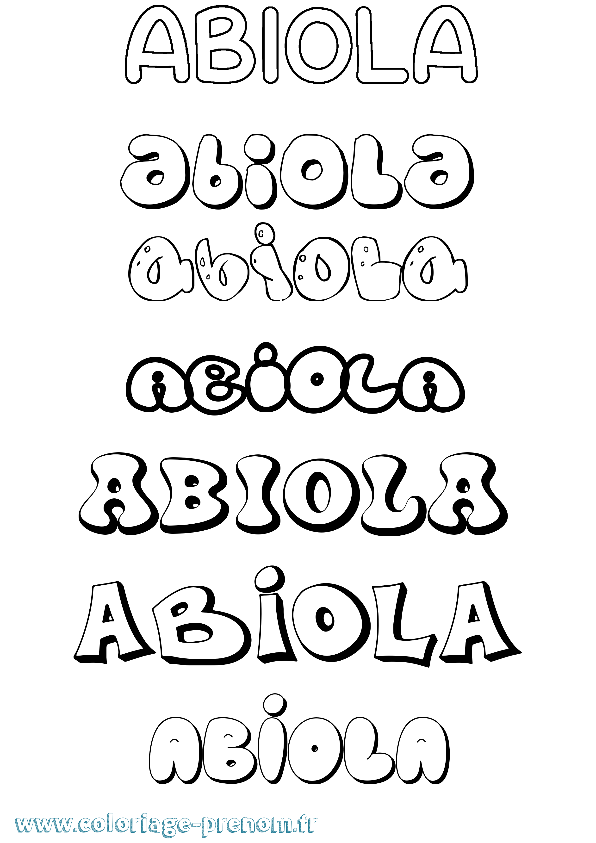 Coloriage Abiola Bubble Coloriage prénom Abiola Bubble