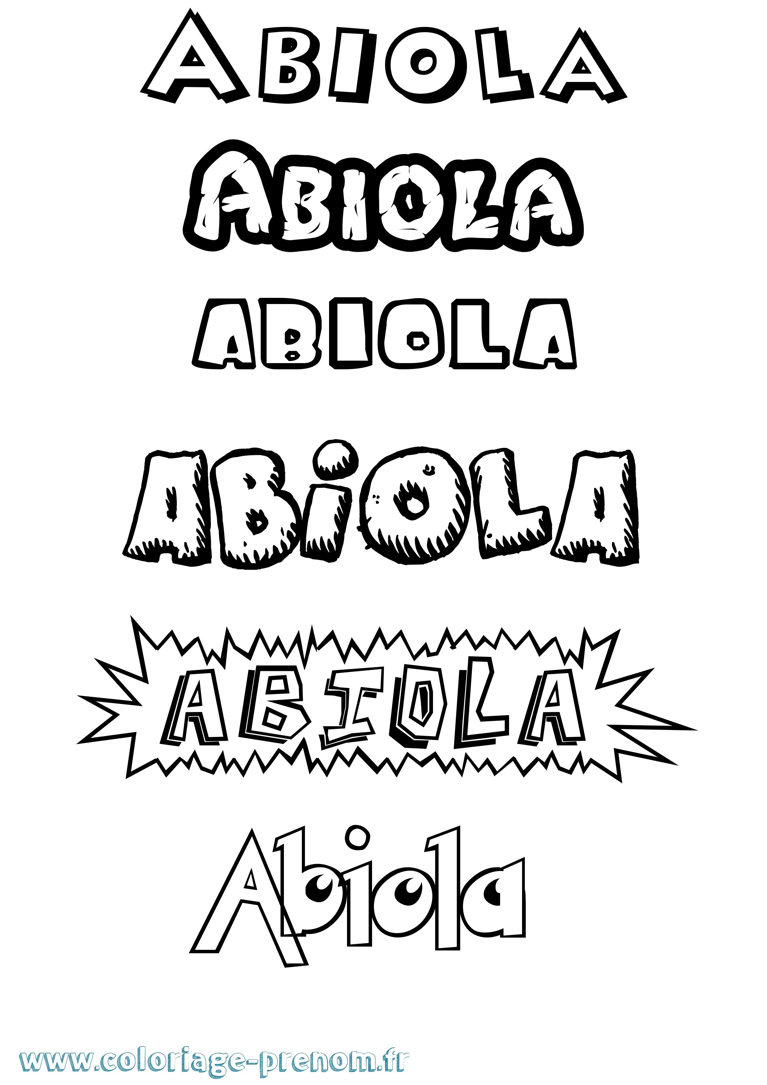 Coloriage Abiola Dessin Animé Coloriage prénom Abiola Dessin Animé