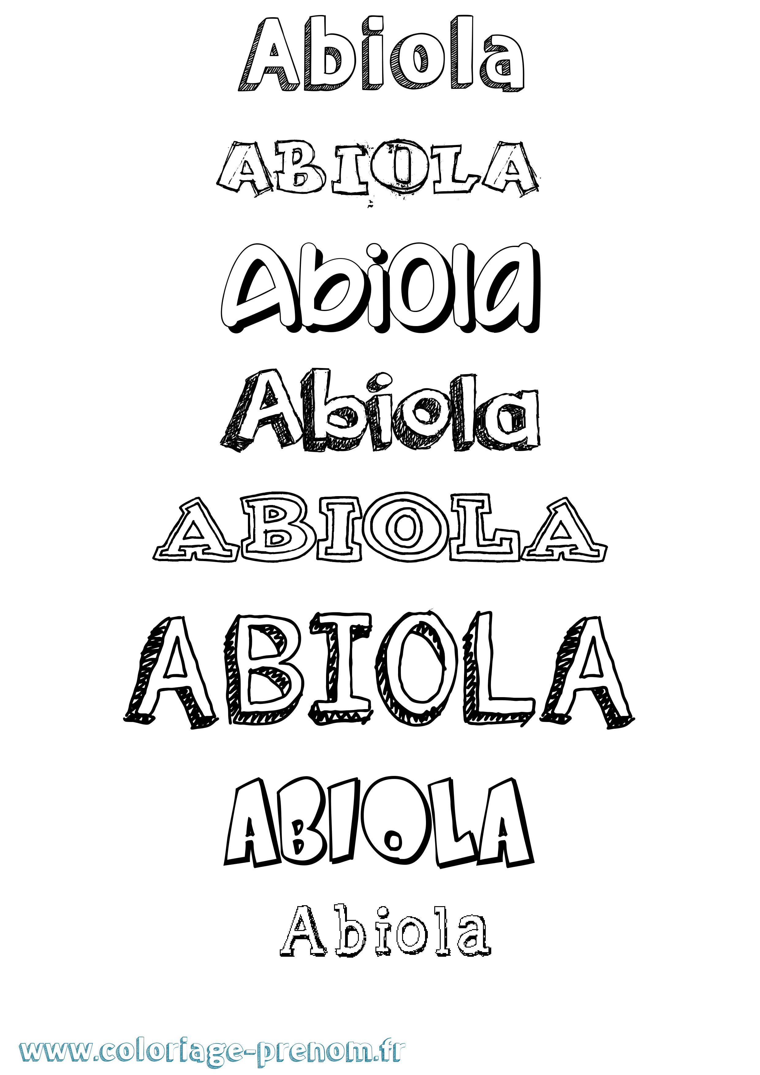 Coloriage Abiola Dessiné Coloriage prénom Abiola Dessiné