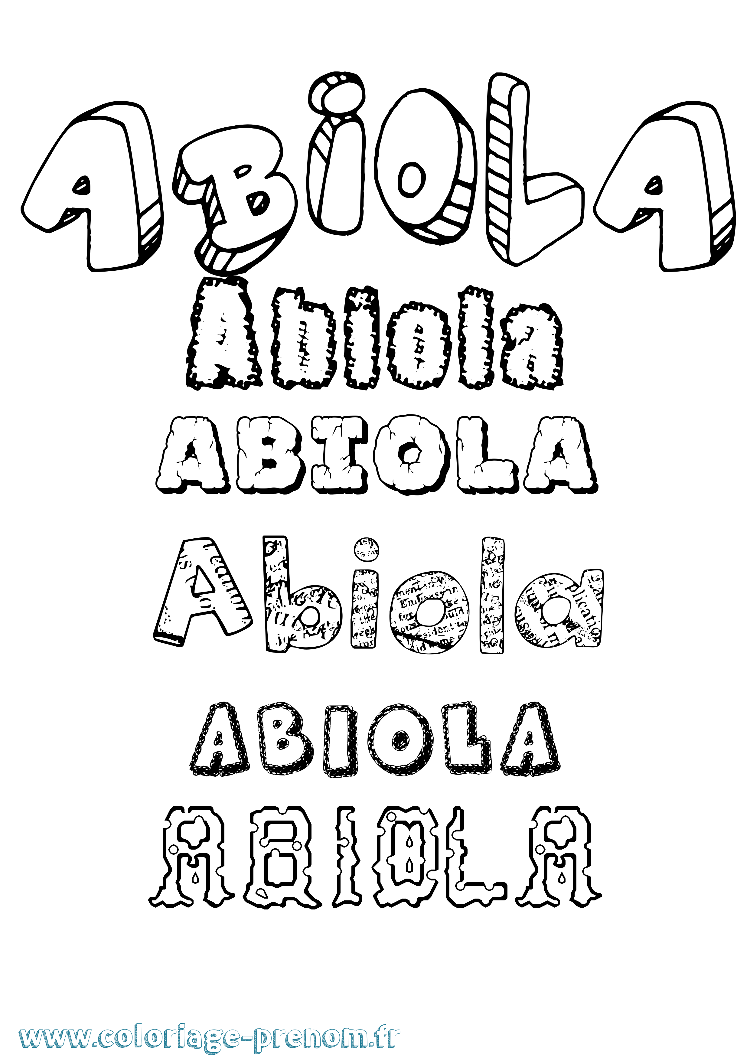Coloriage prénom Abiola Destructuré