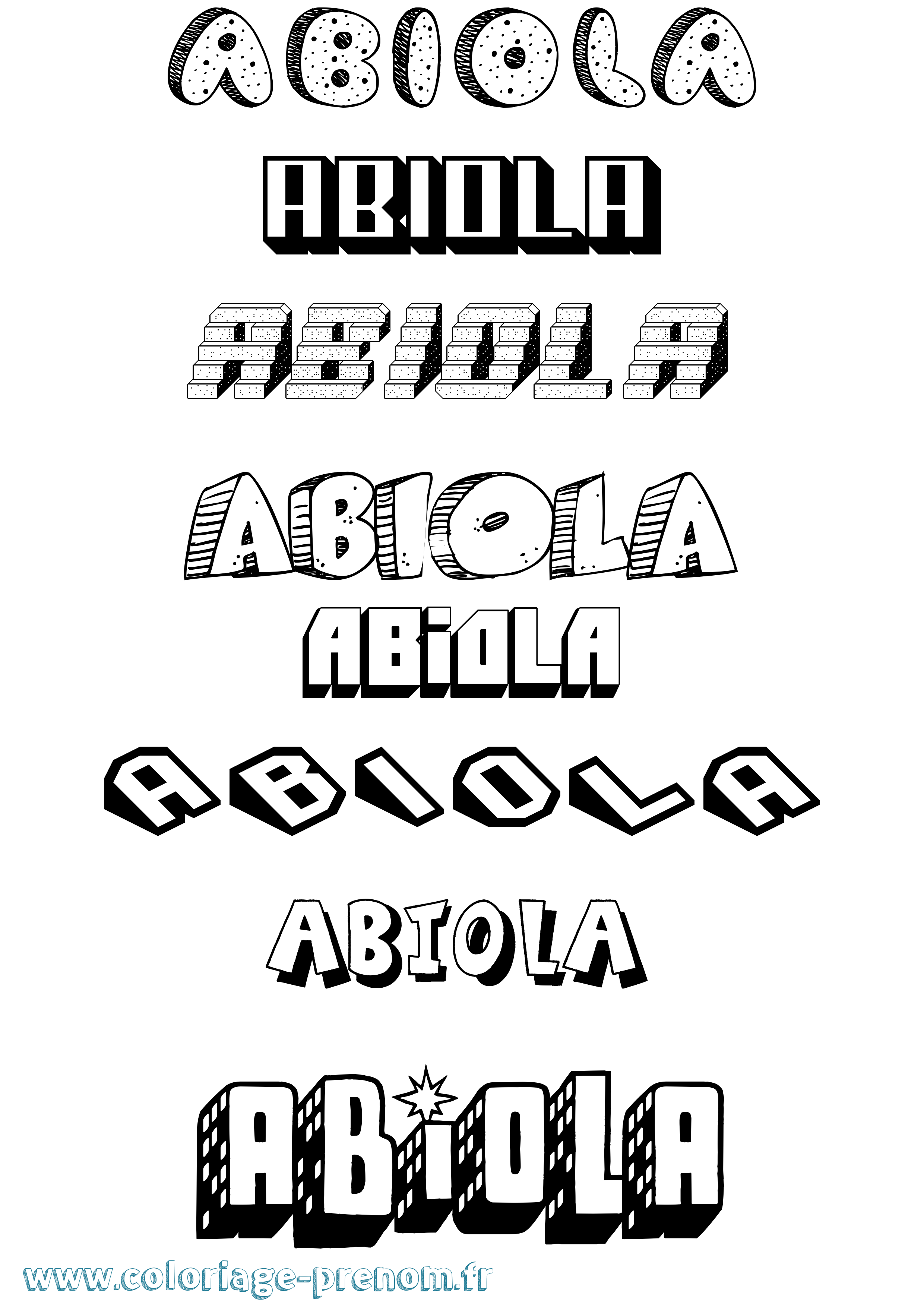 Coloriage Abiola Effet 3D Coloriage prénom Abiola Effet 3D