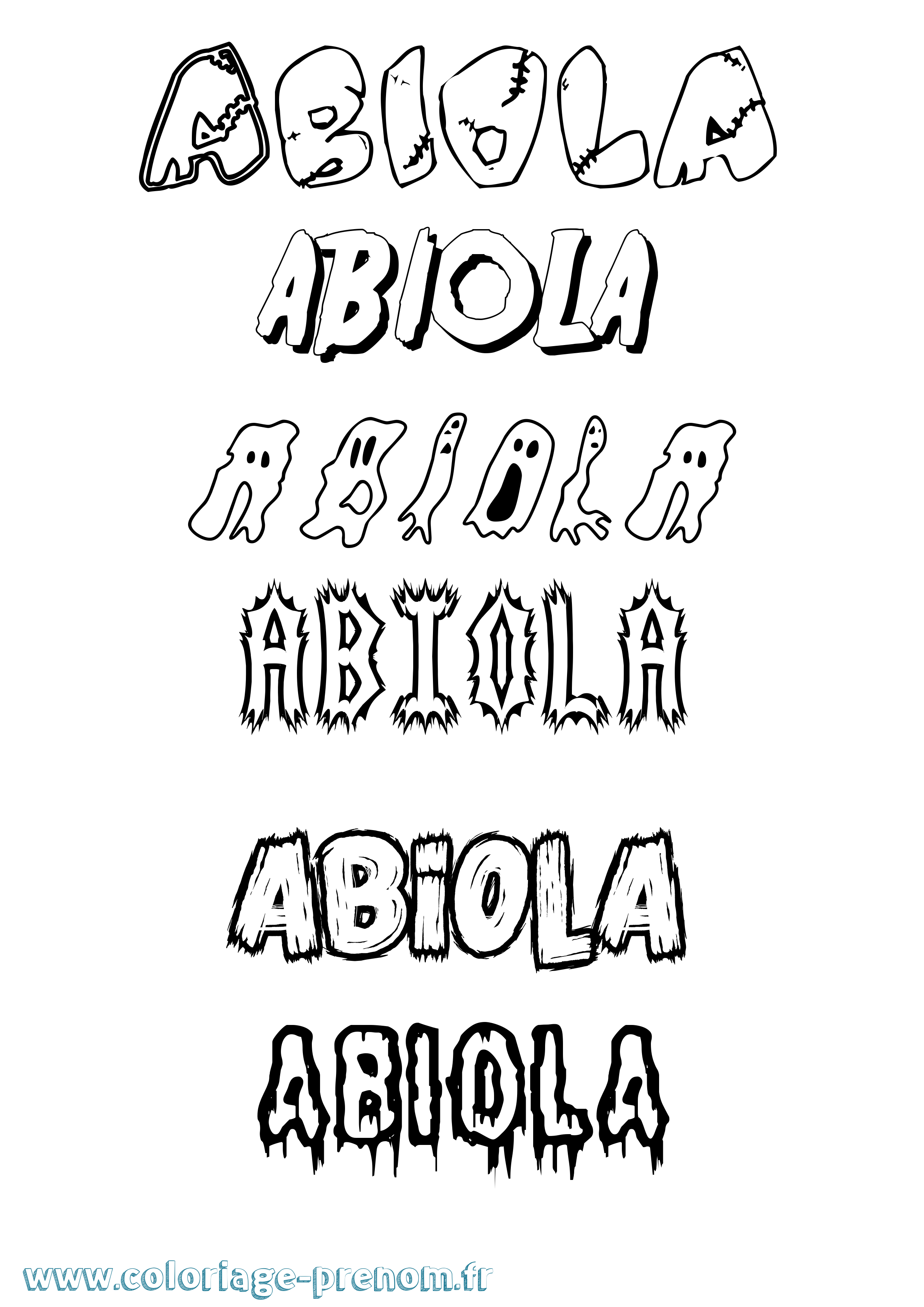 Coloriage Abiola Frisson Coloriage prénom Abiola Frisson