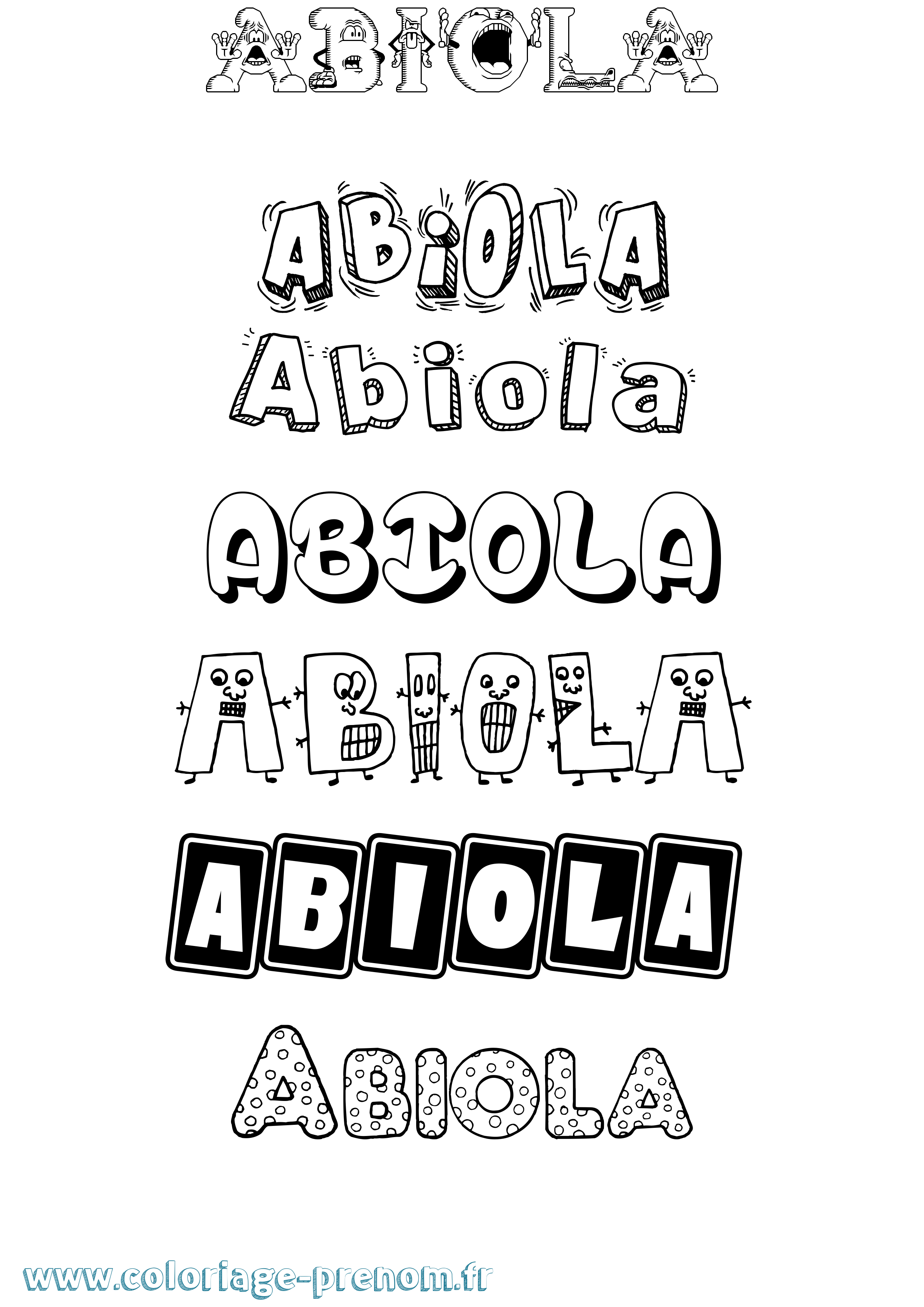 Coloriage prénom Abiola Fun
