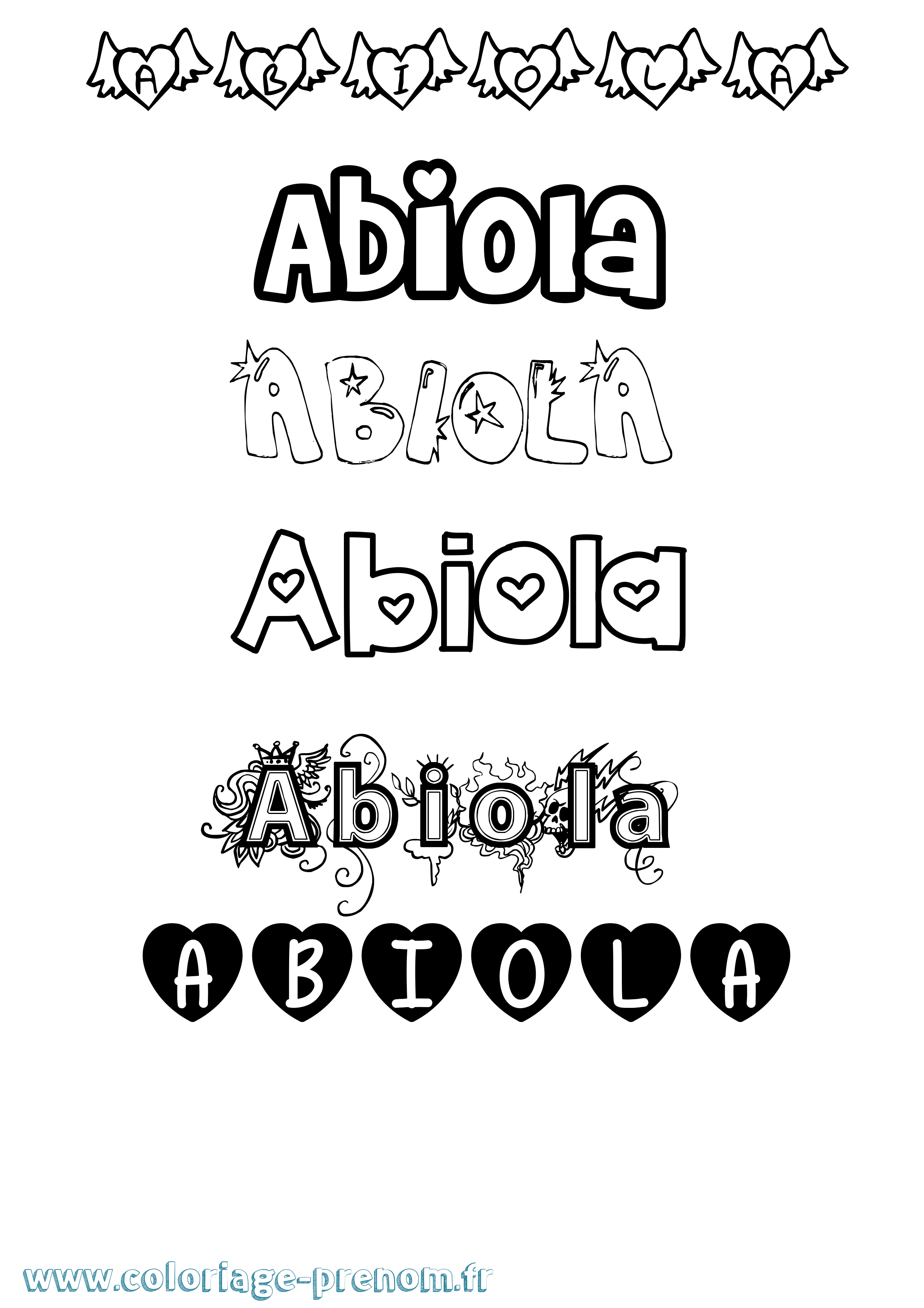 Coloriage Abiola Girly Coloriage prénom Abiola Girly