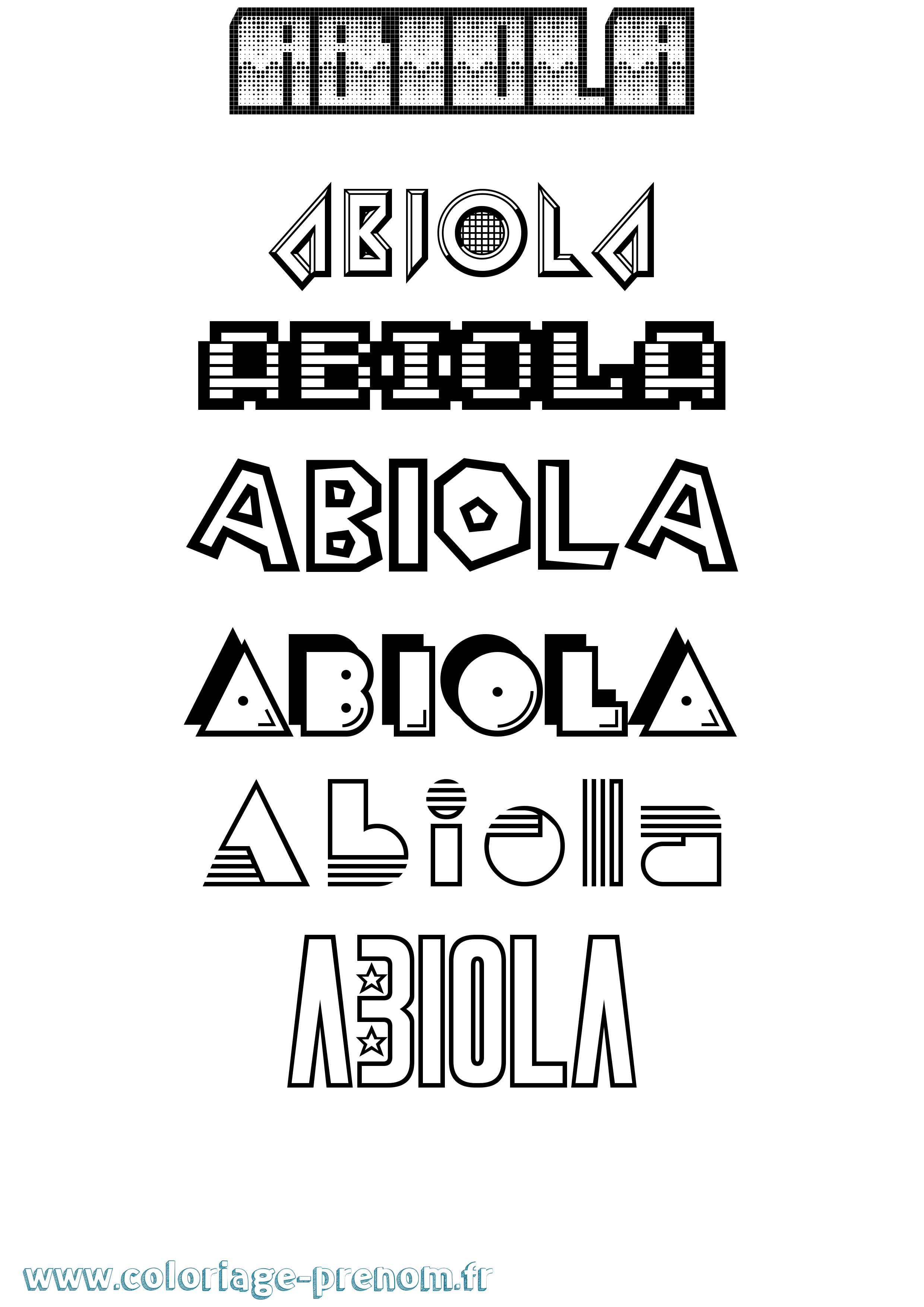 Coloriage Abiola Jeux Vidéos Coloriage prénom Abiola Jeux Vidéos