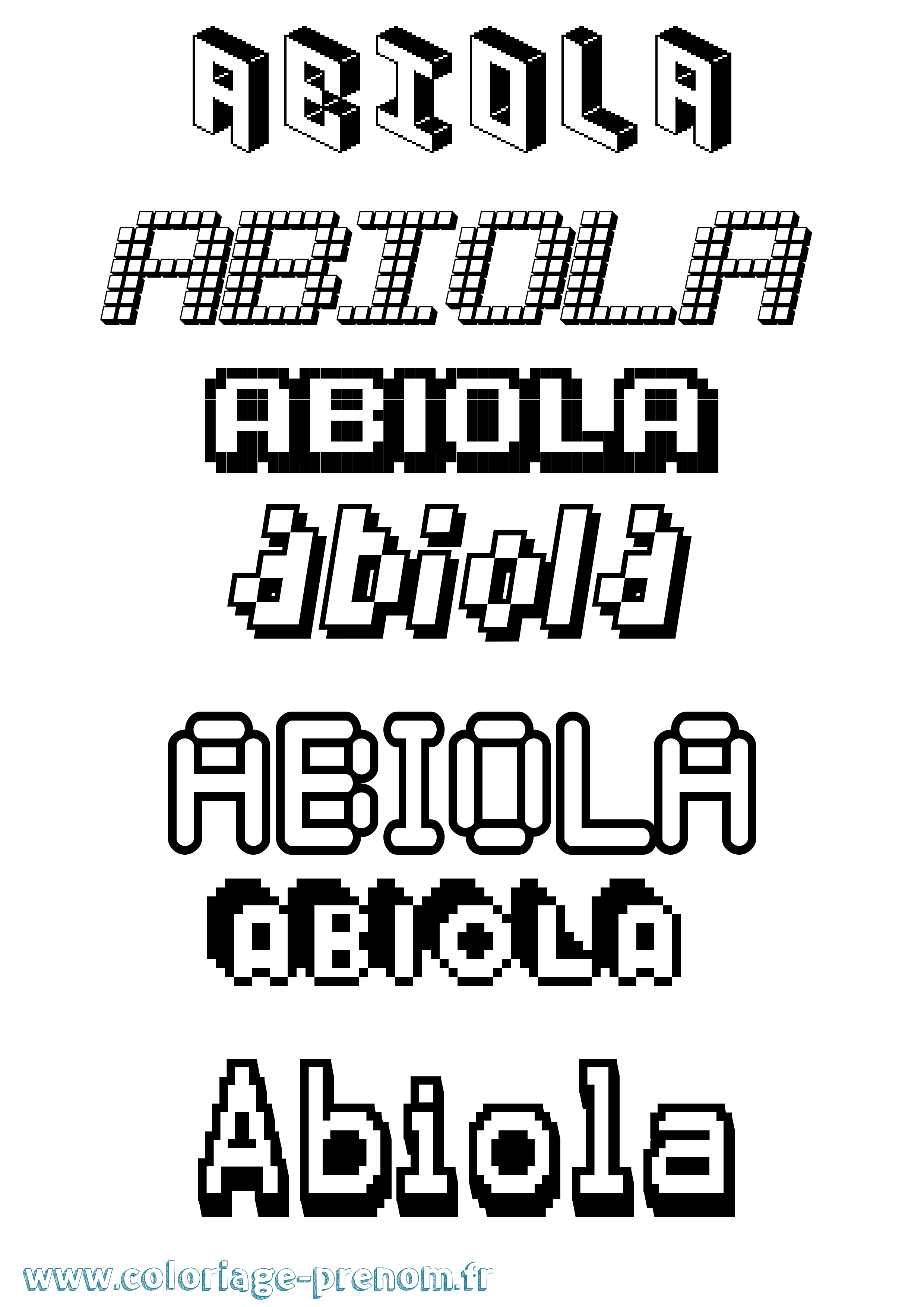 Coloriage Abiola Pixel Coloriage prénom Abiola Pixel