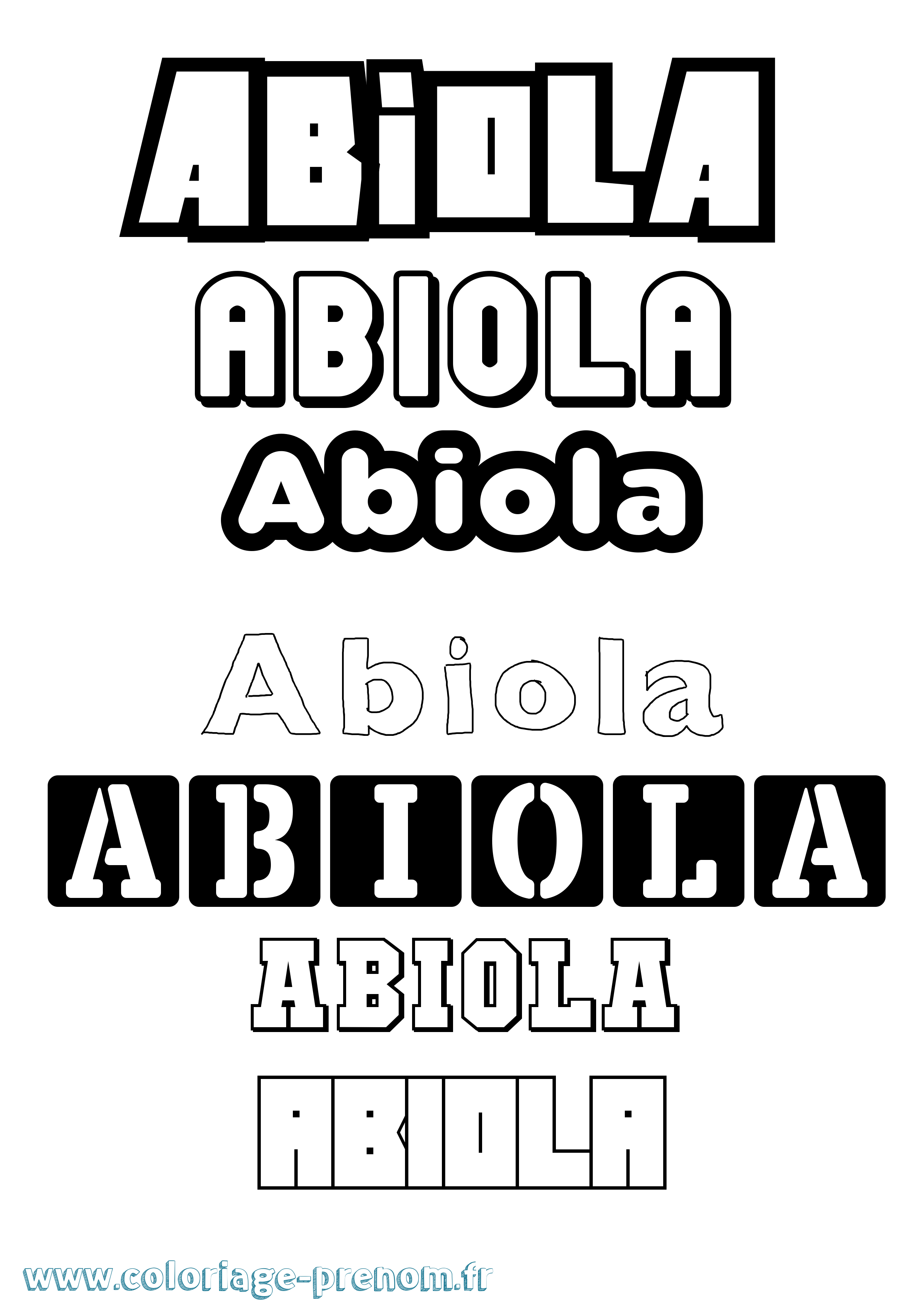Coloriage prénom Abiola Simple