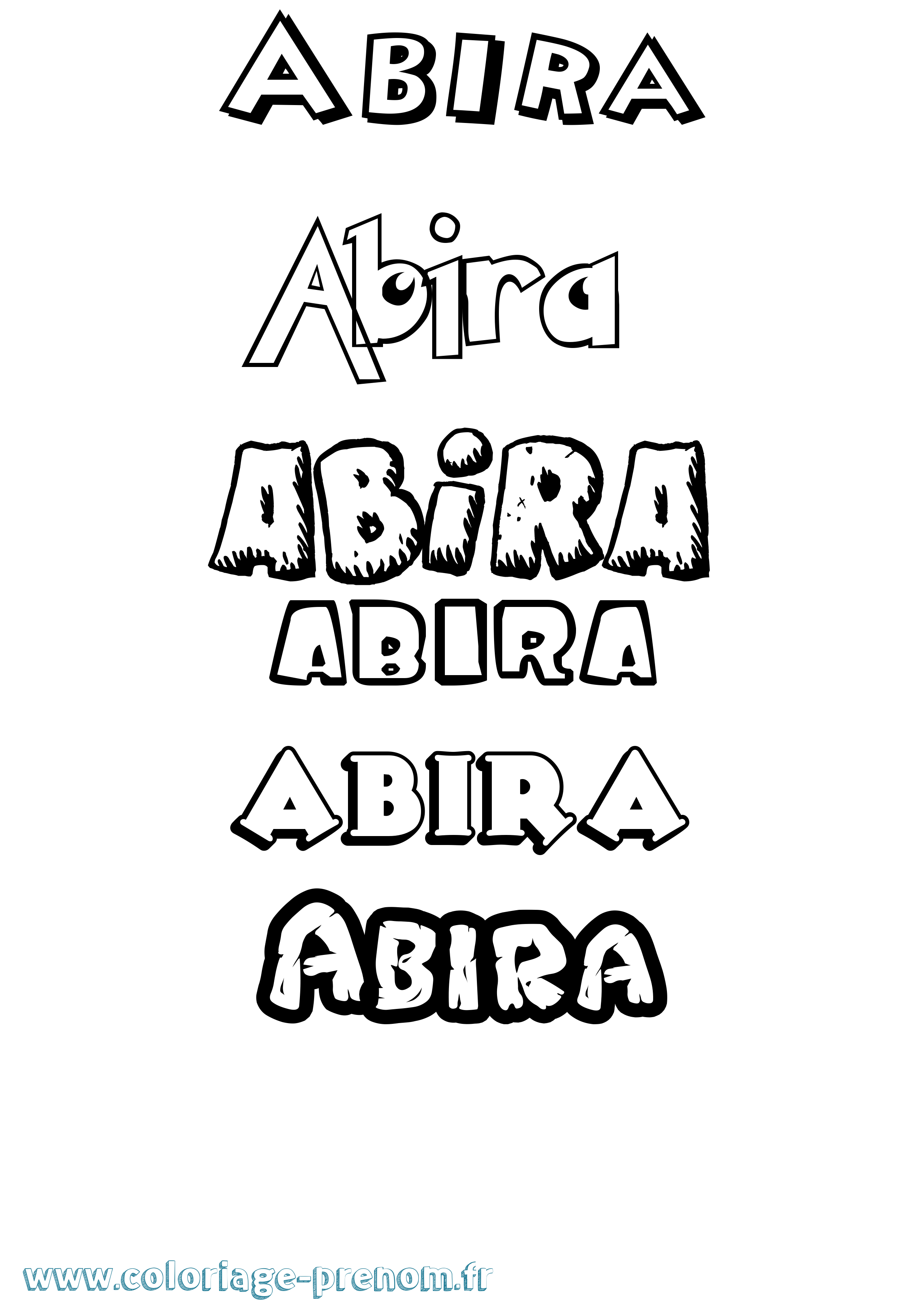 Coloriage prénom Abira Dessin Animé