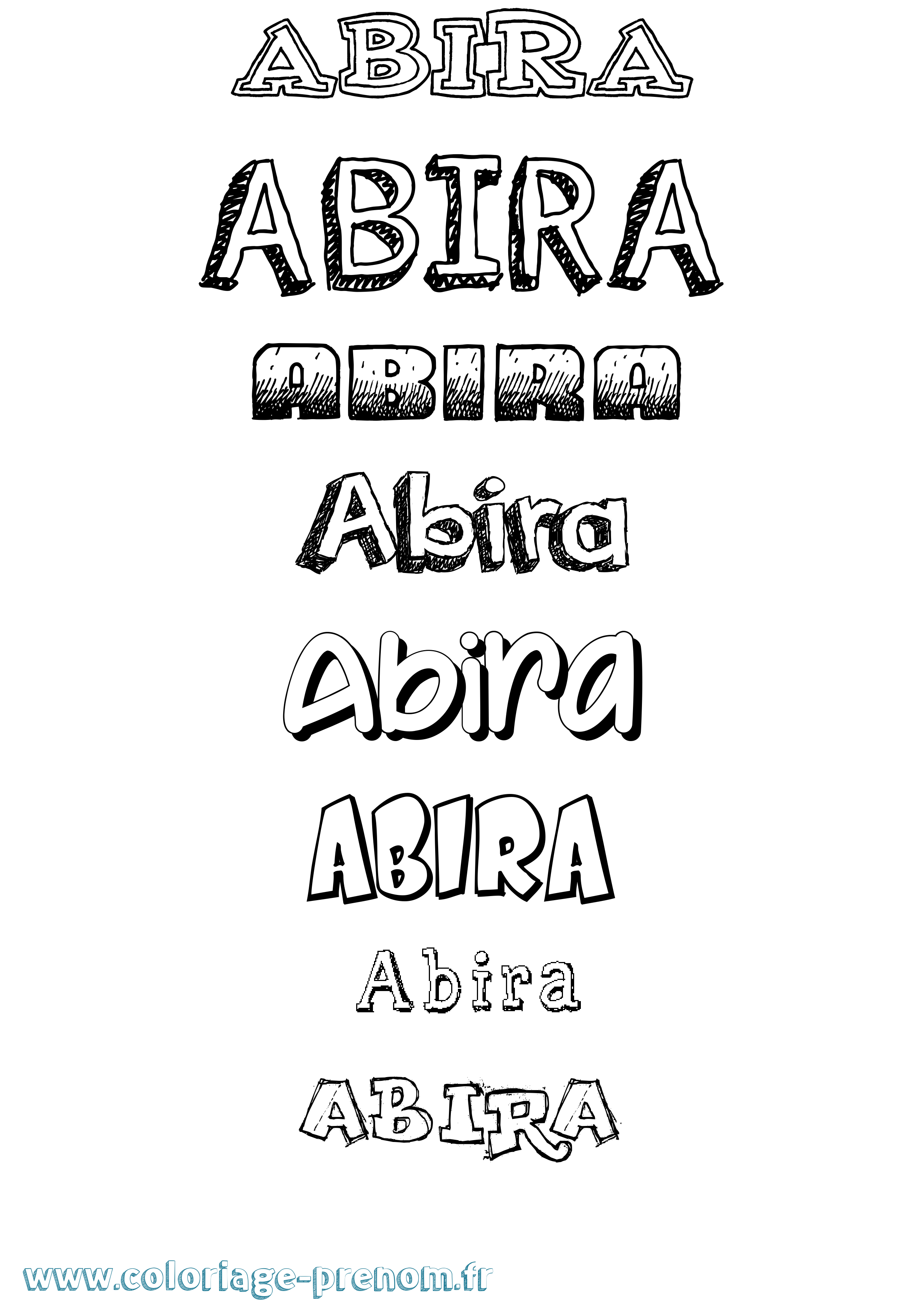 Coloriage prénom Abira Dessiné