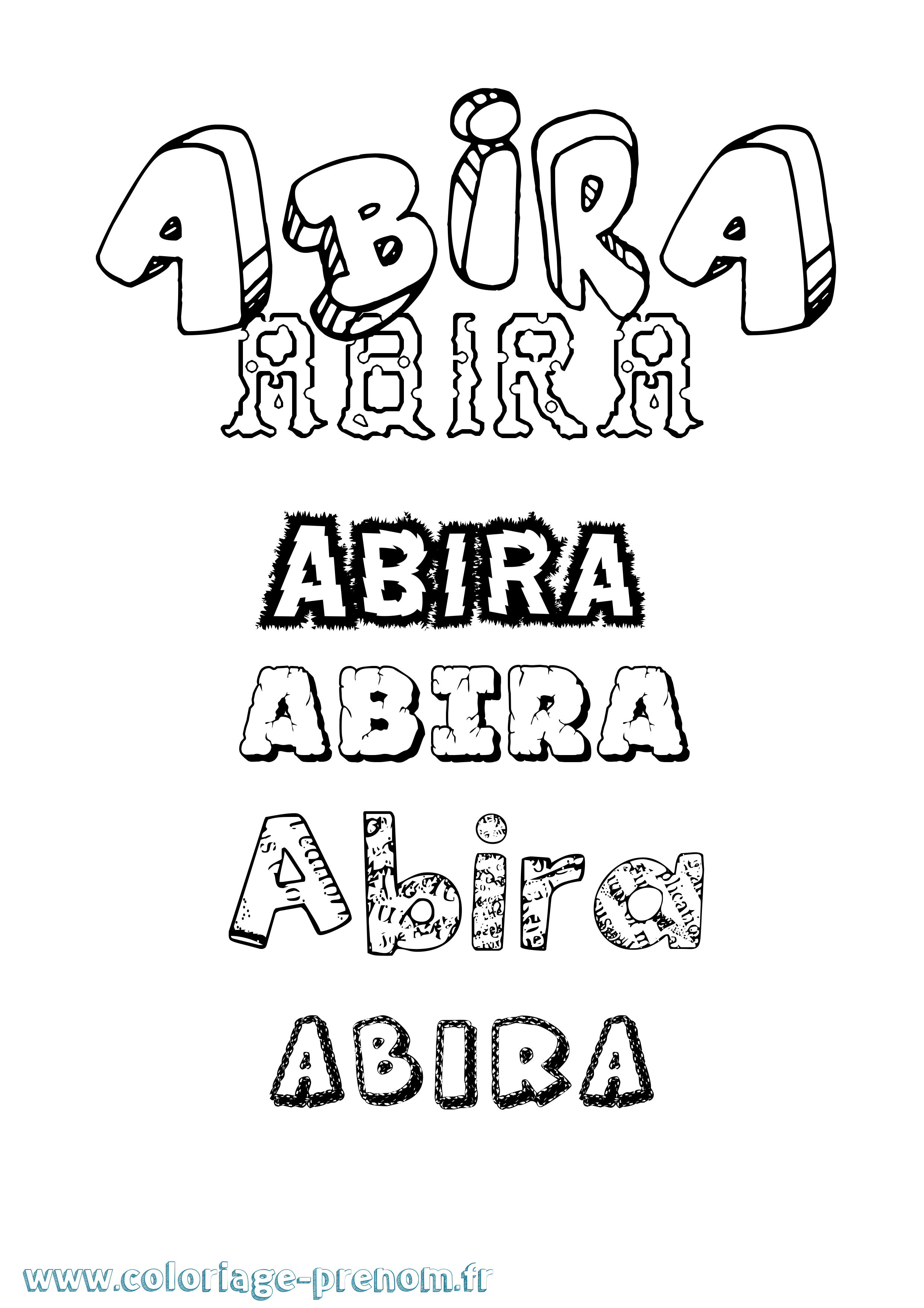 Coloriage prénom Abira Destructuré