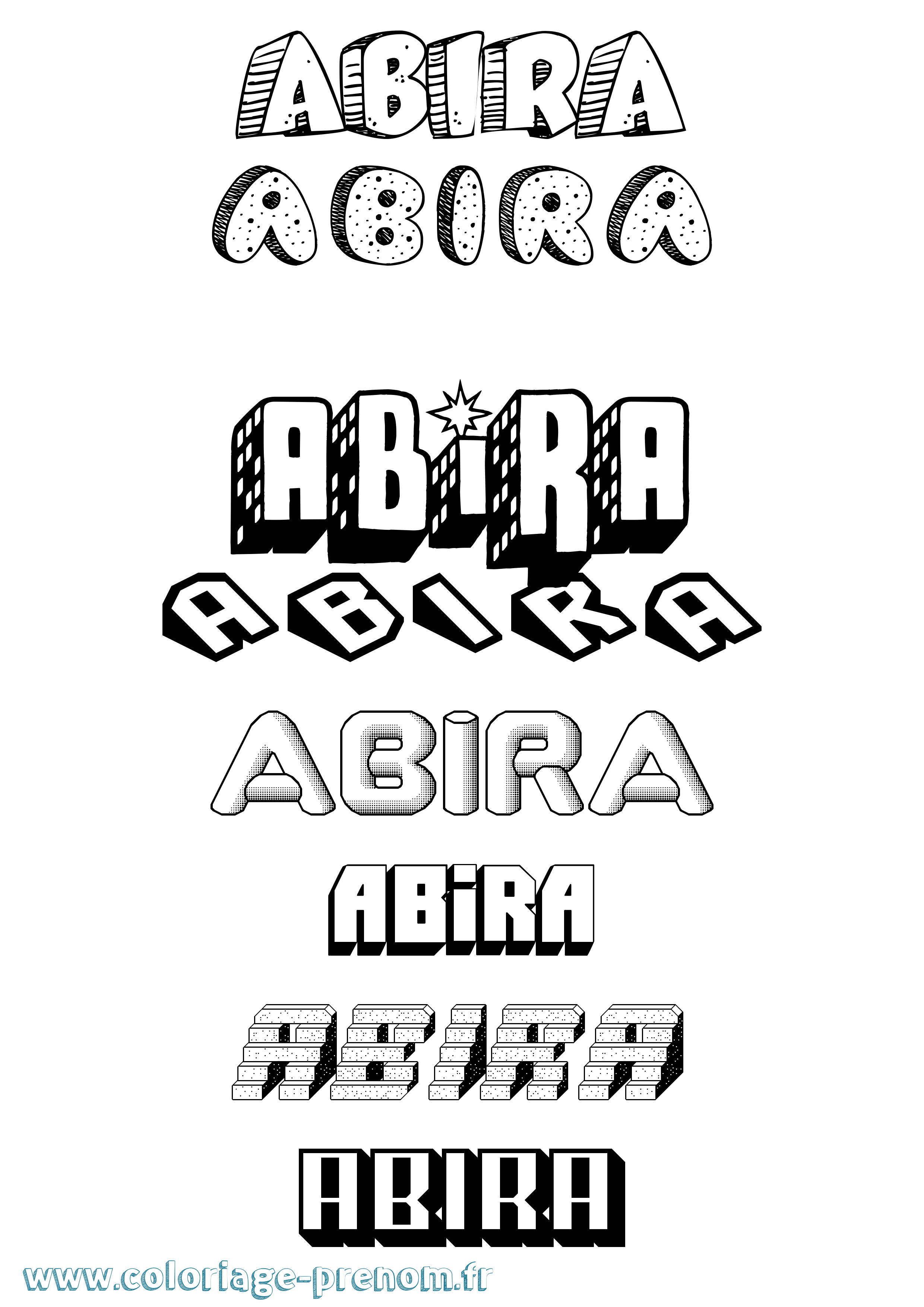Coloriage Abira Effet 3D Coloriage prénom Abira Effet 3D