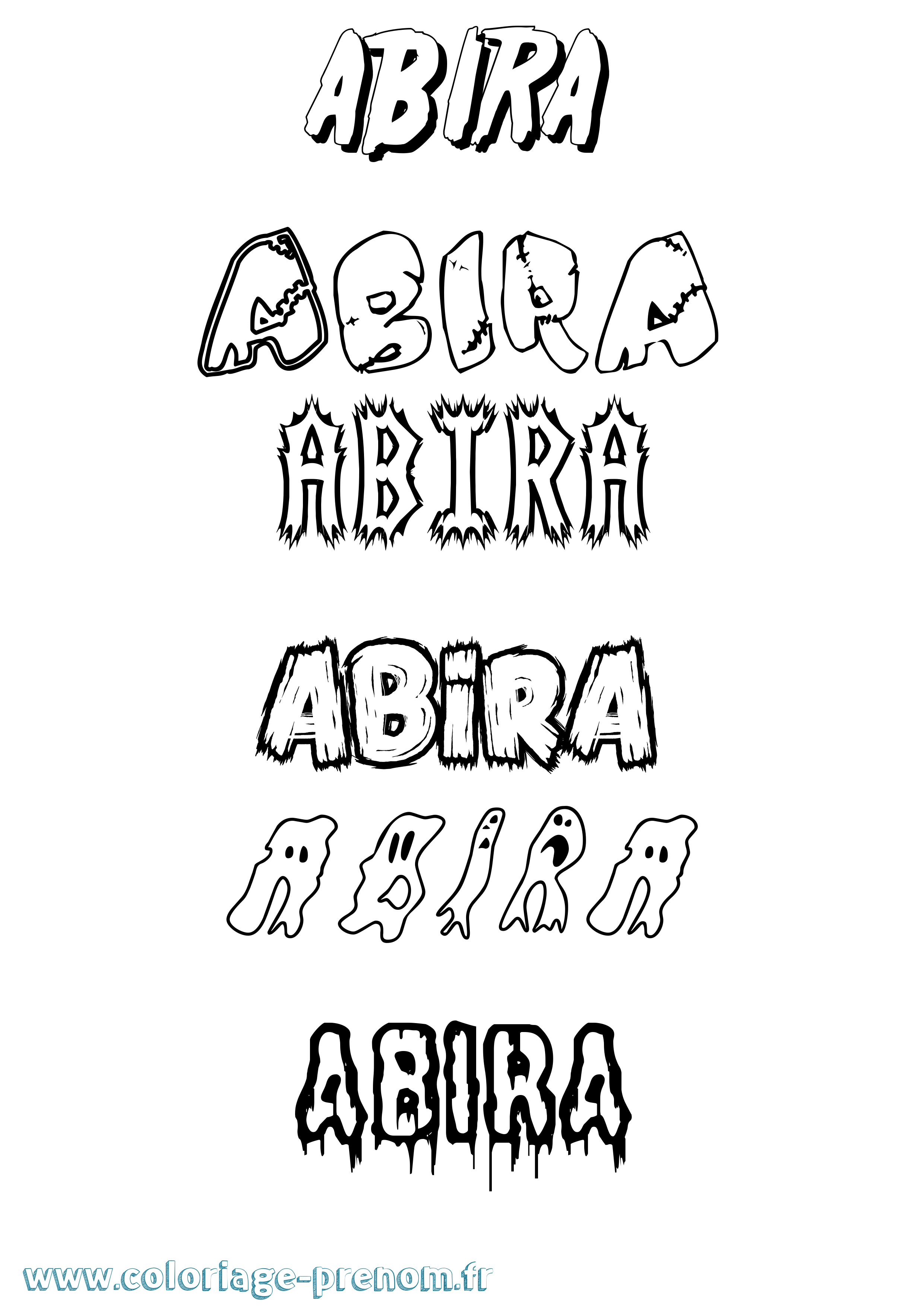 Coloriage prénom Abira Frisson