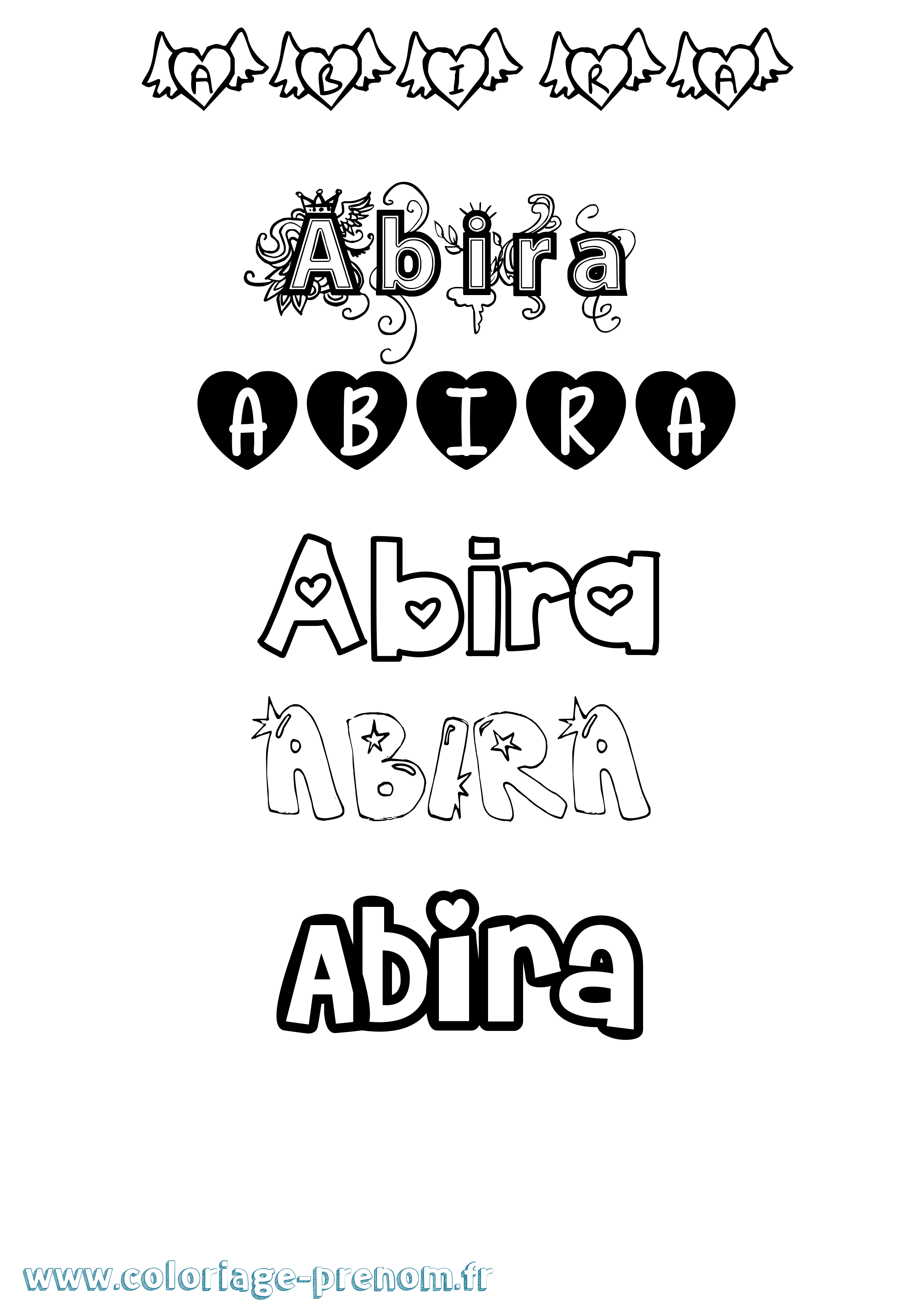 Coloriage Abira Girly Coloriage prénom Abira Girly