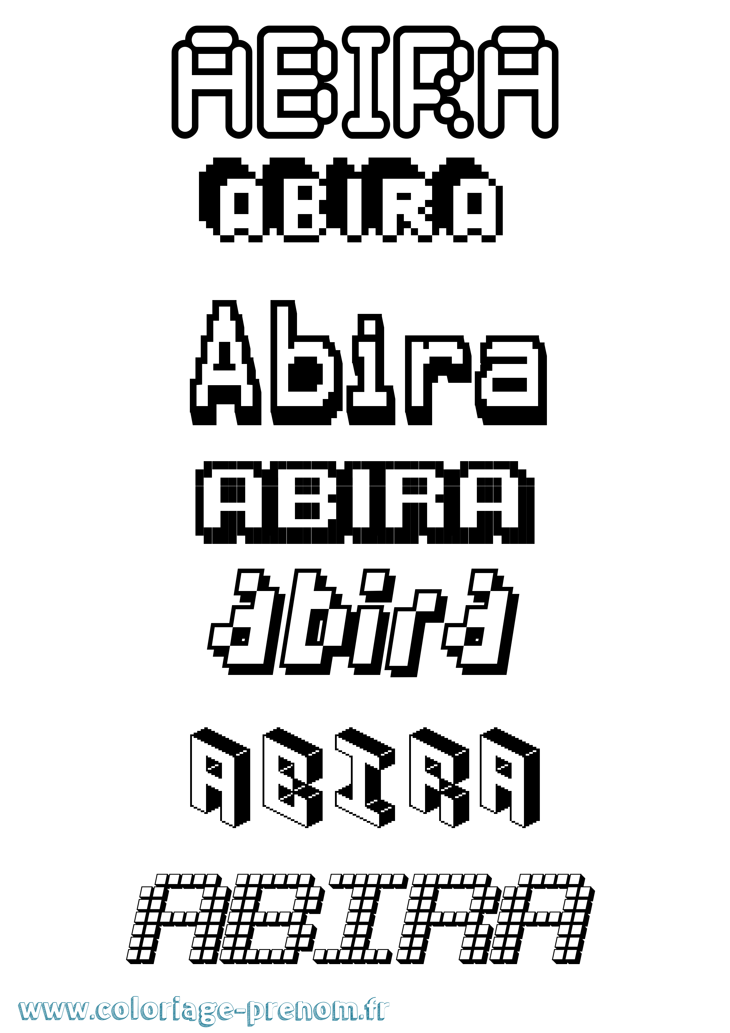 Coloriage Abira Pixel Coloriage prénom Abira Pixel
