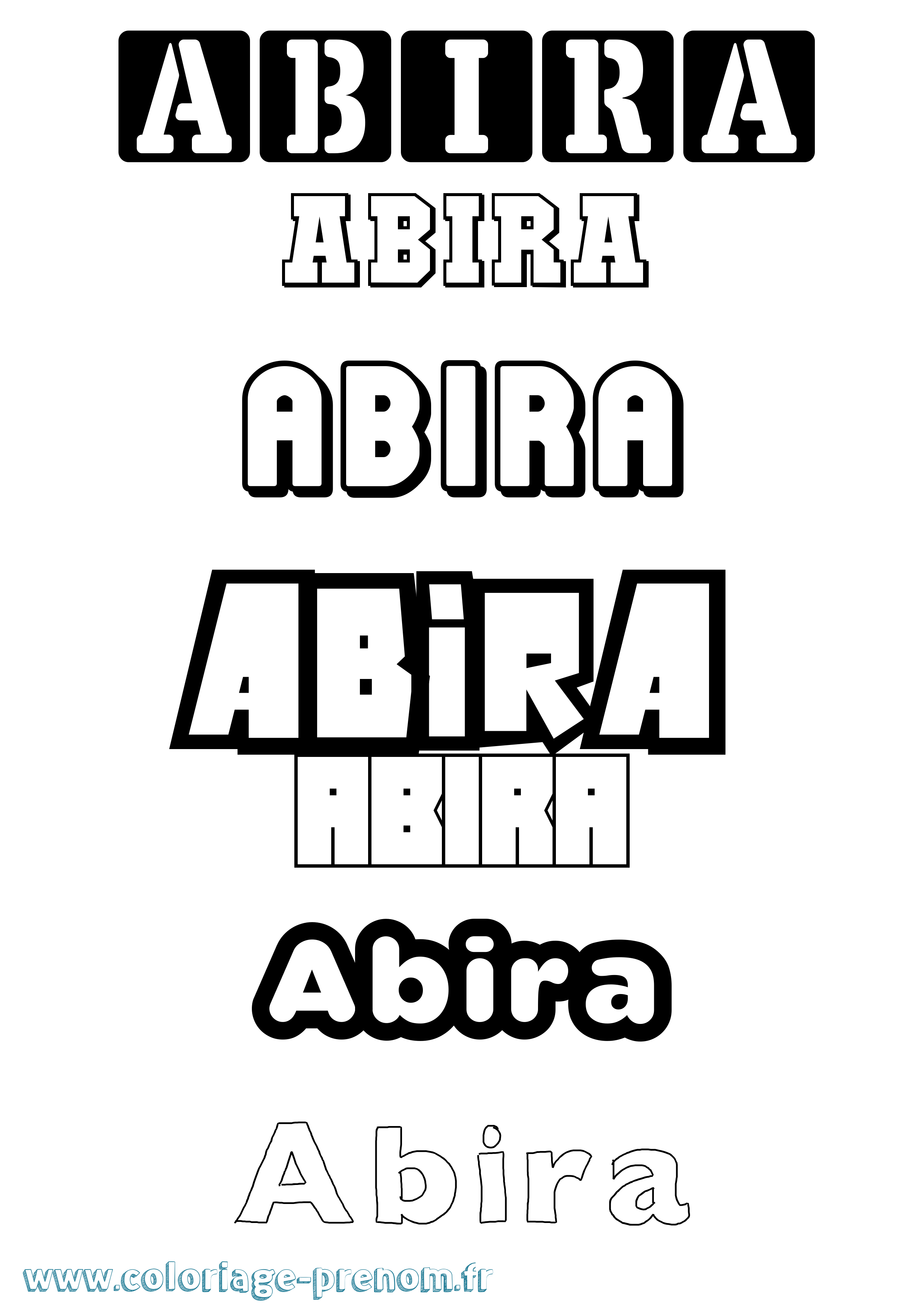 Coloriage Abira Simple Coloriage prénom Abira Simple