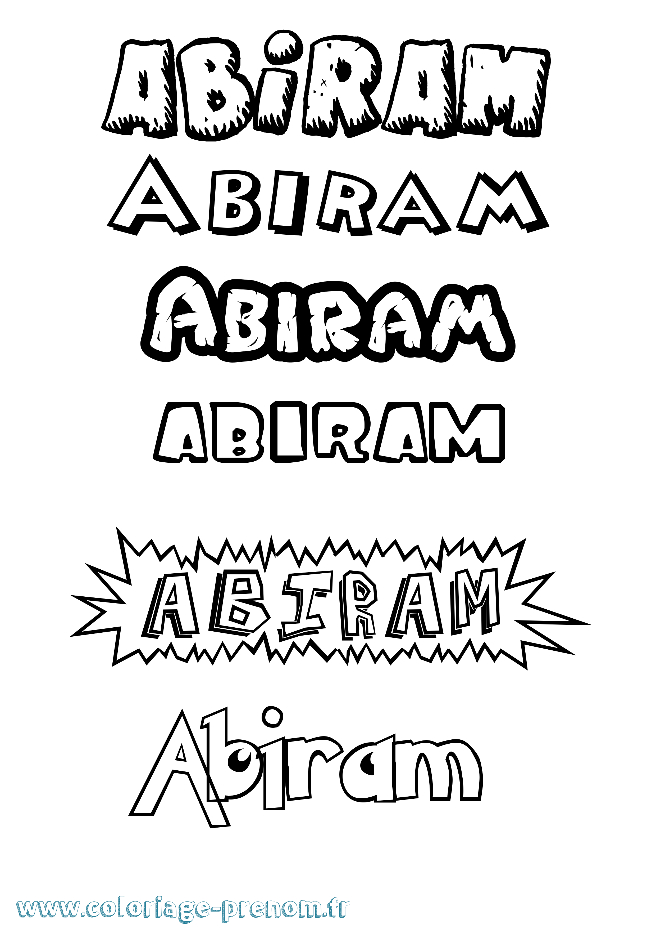 Coloriage prénom Abiram Dessin Animé