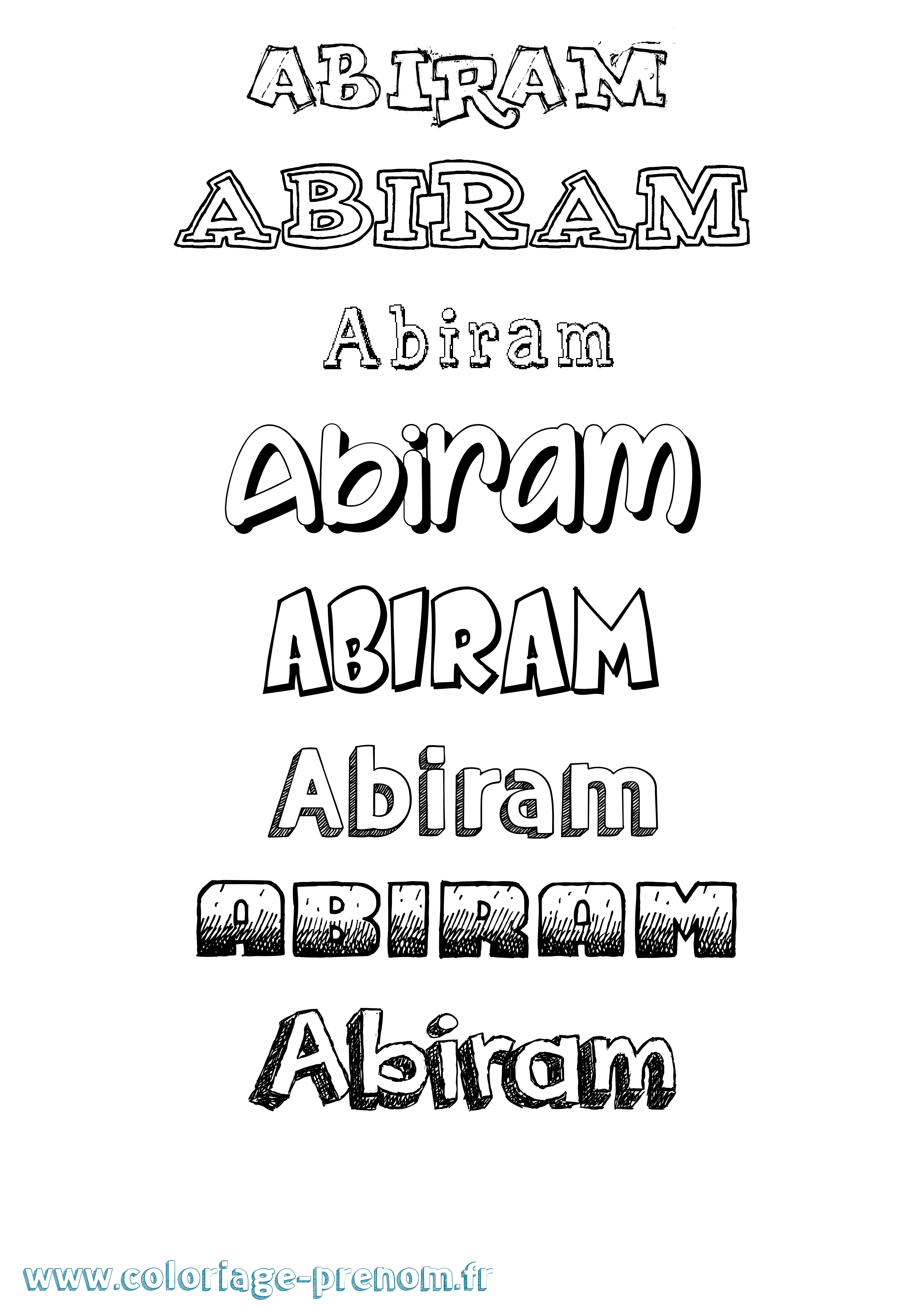 Coloriage prénom Abiram Dessiné