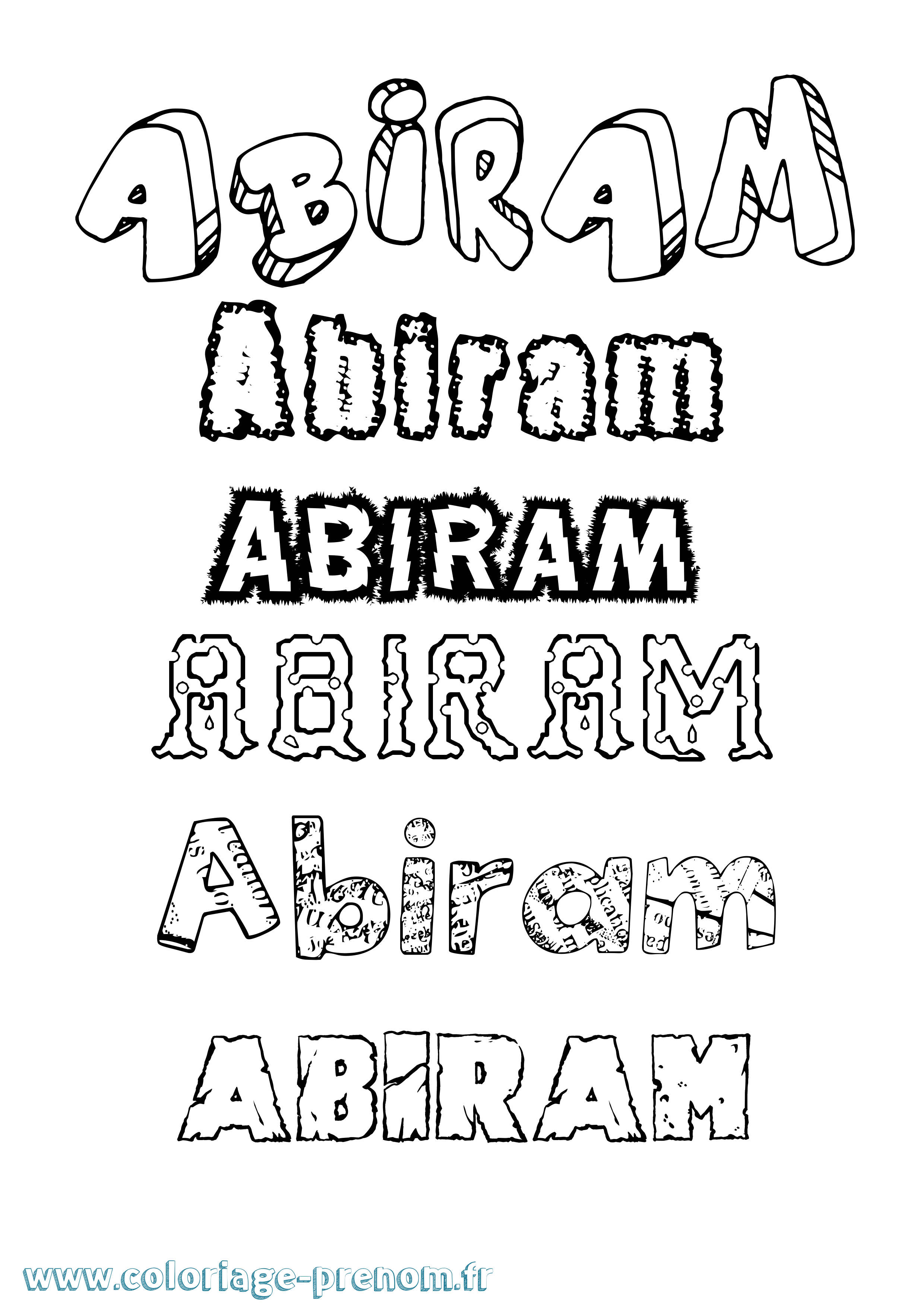 Coloriage prénom Abiram Destructuré
