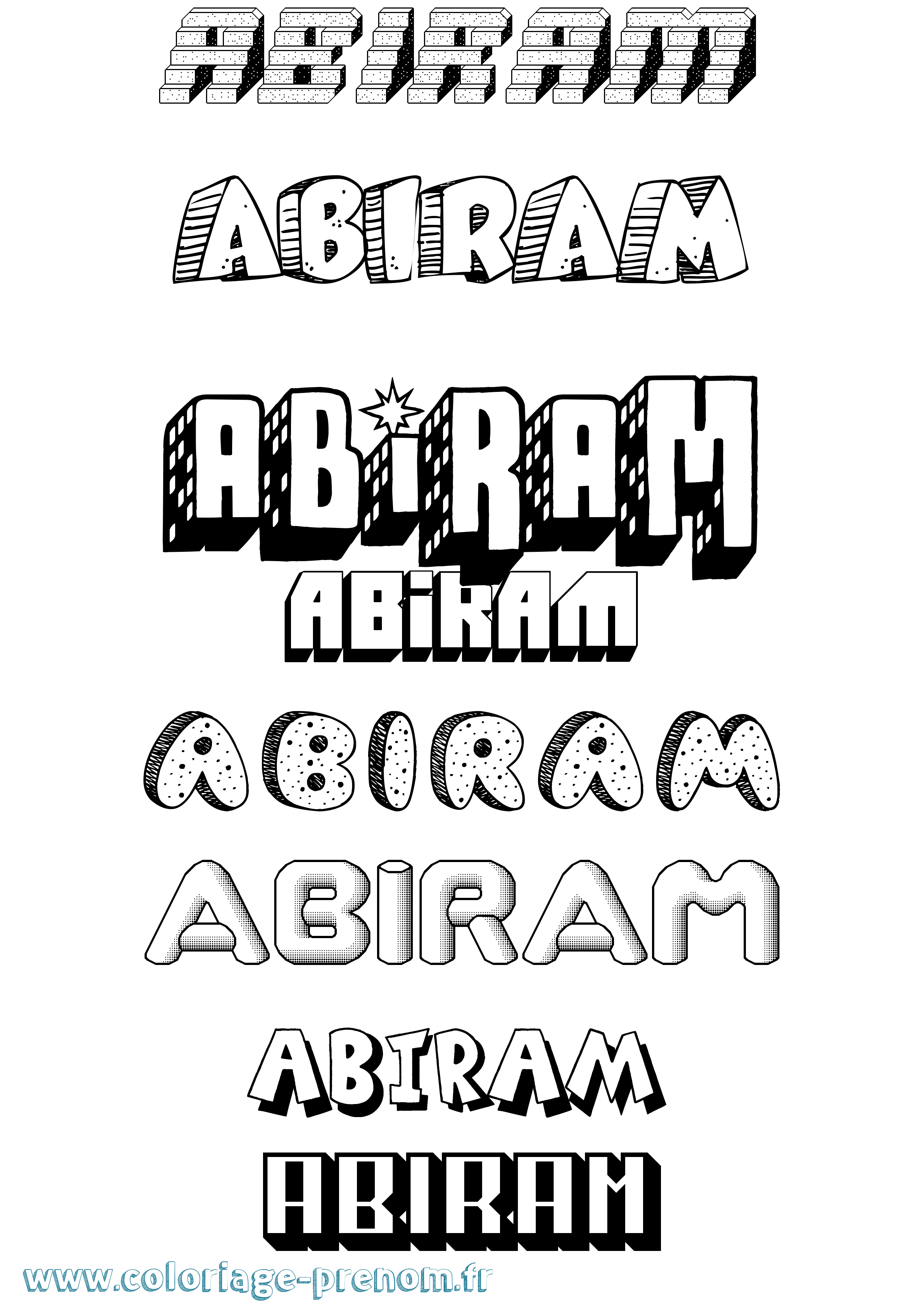 Coloriage prénom Abiram Effet 3D