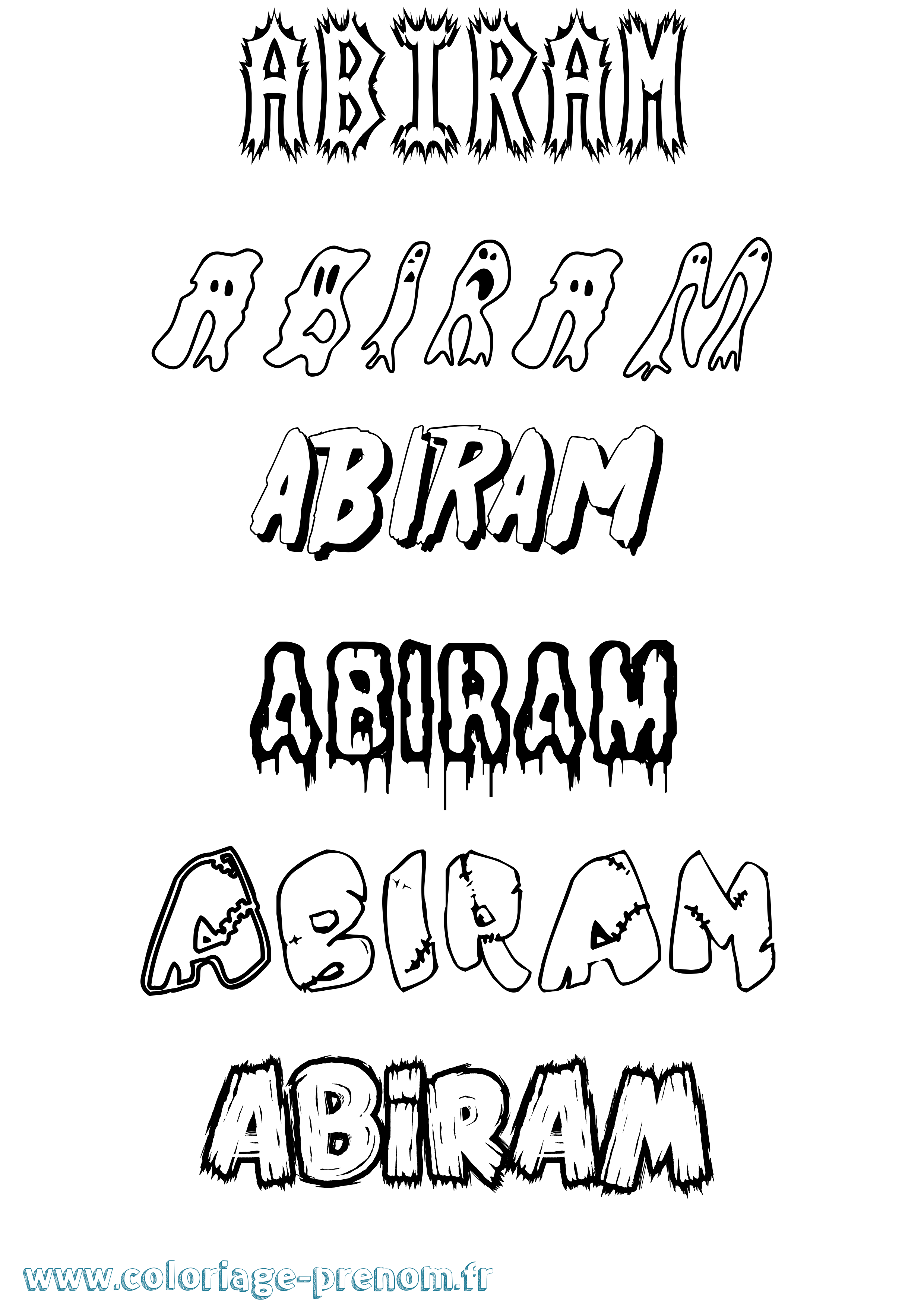 Coloriage prénom Abiram Frisson