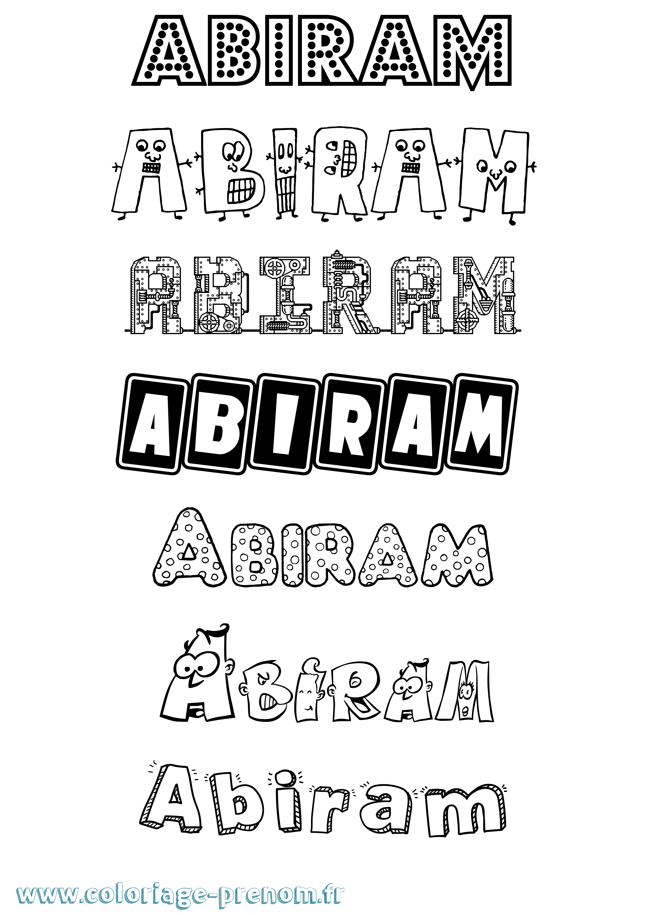 Coloriage prénom Abiram Fun