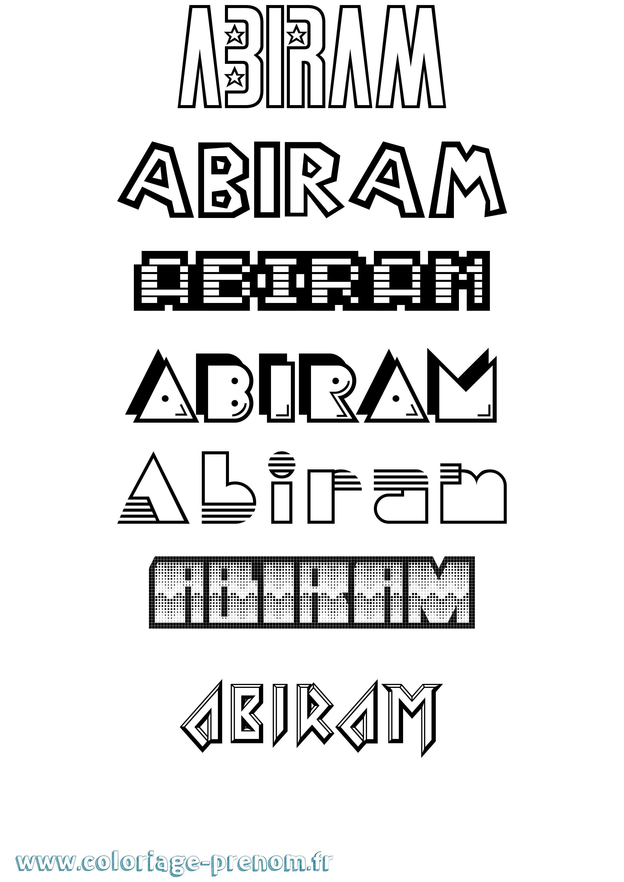 Coloriage prénom Abiram Jeux Vidéos