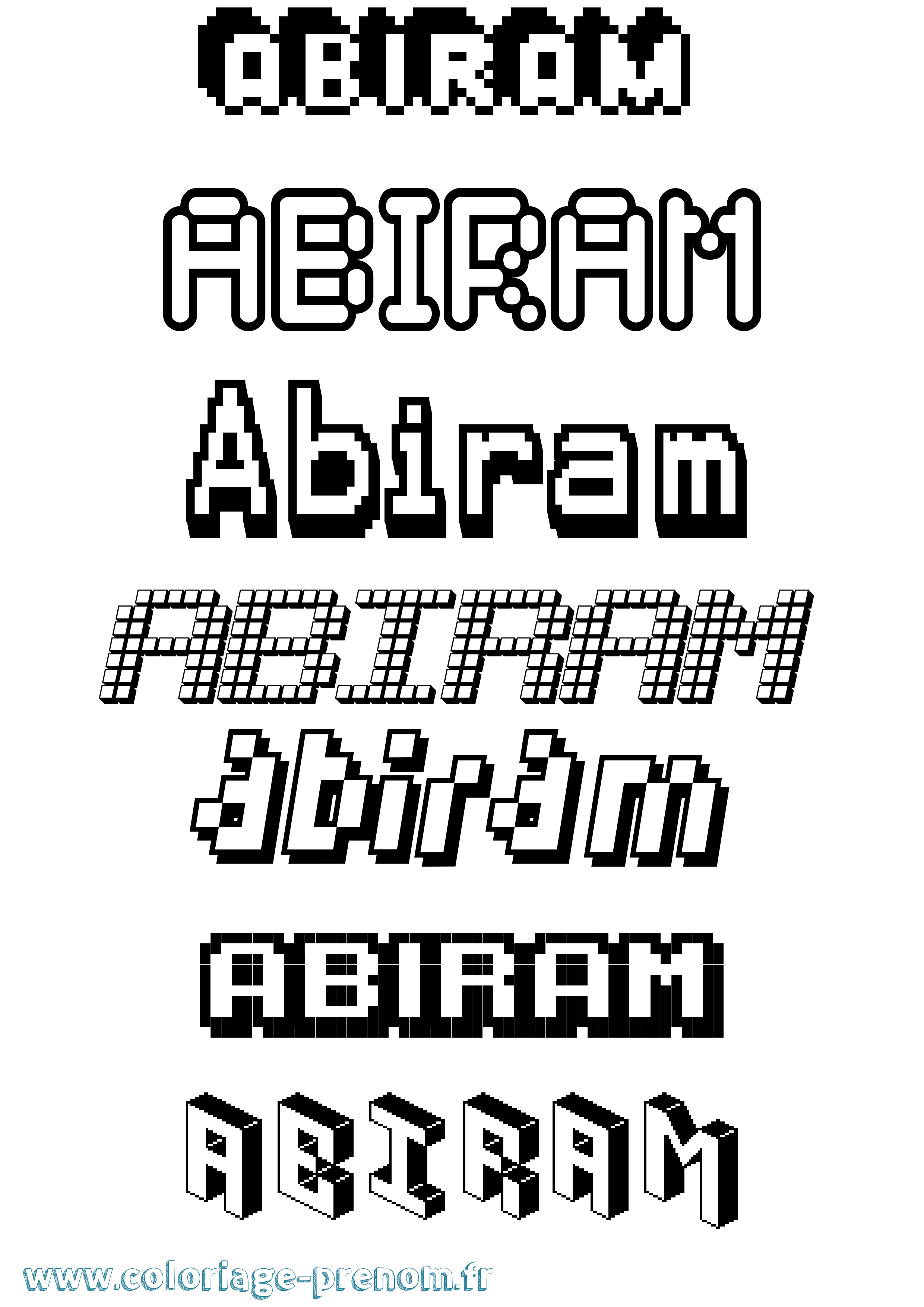 Coloriage prénom Abiram Pixel