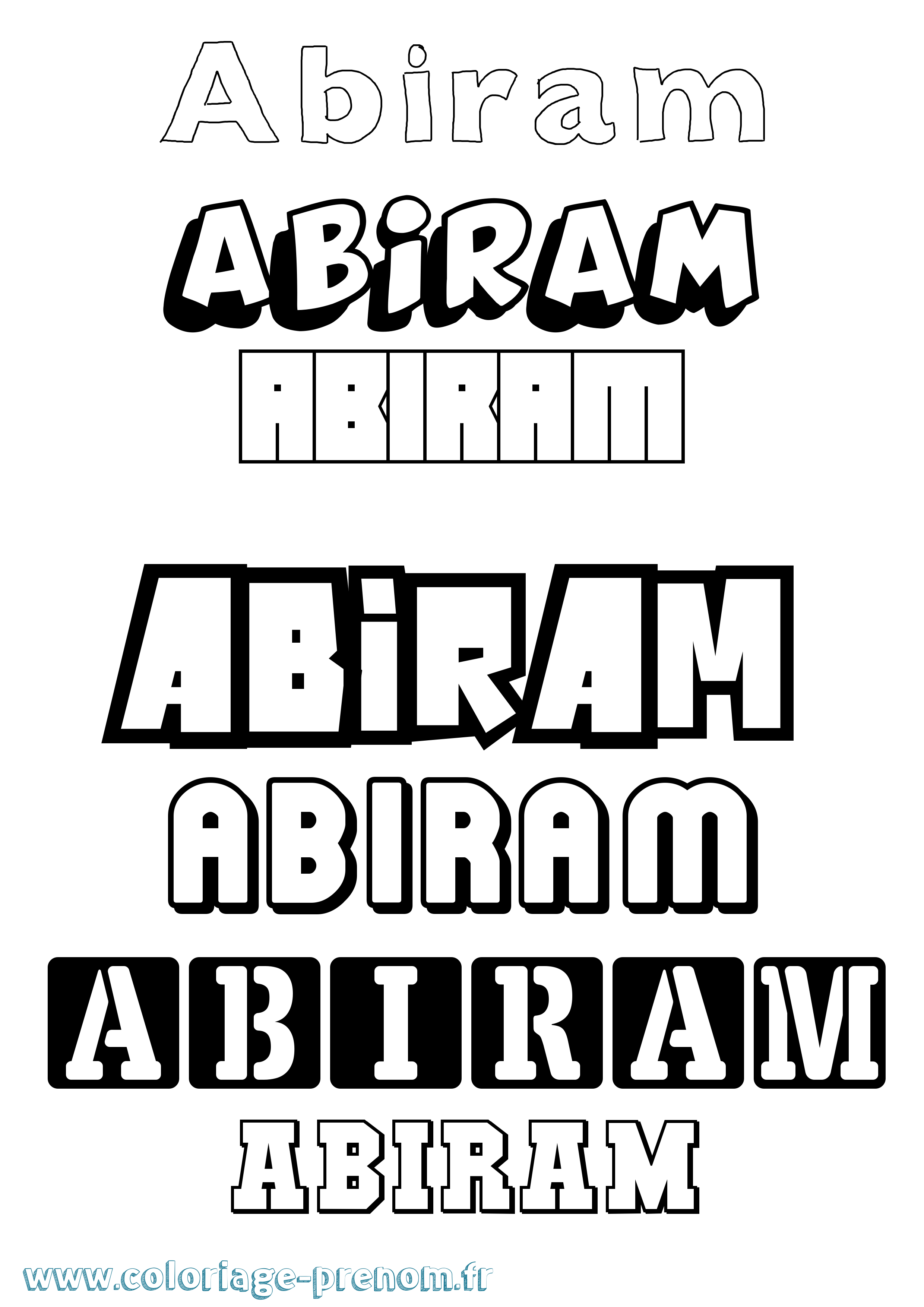 Coloriage prénom Abiram Simple