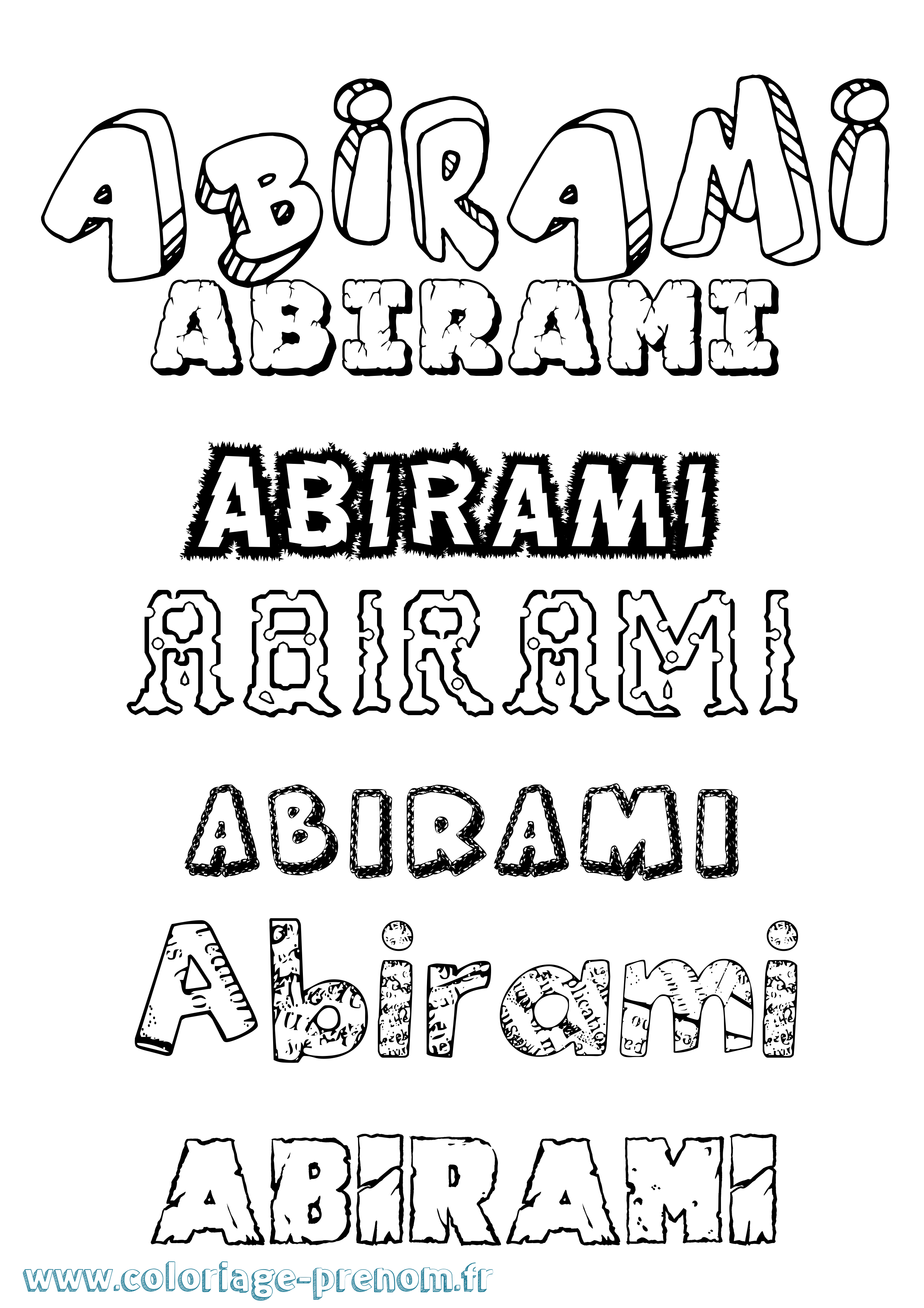 Coloriage prénom Abirami Destructuré