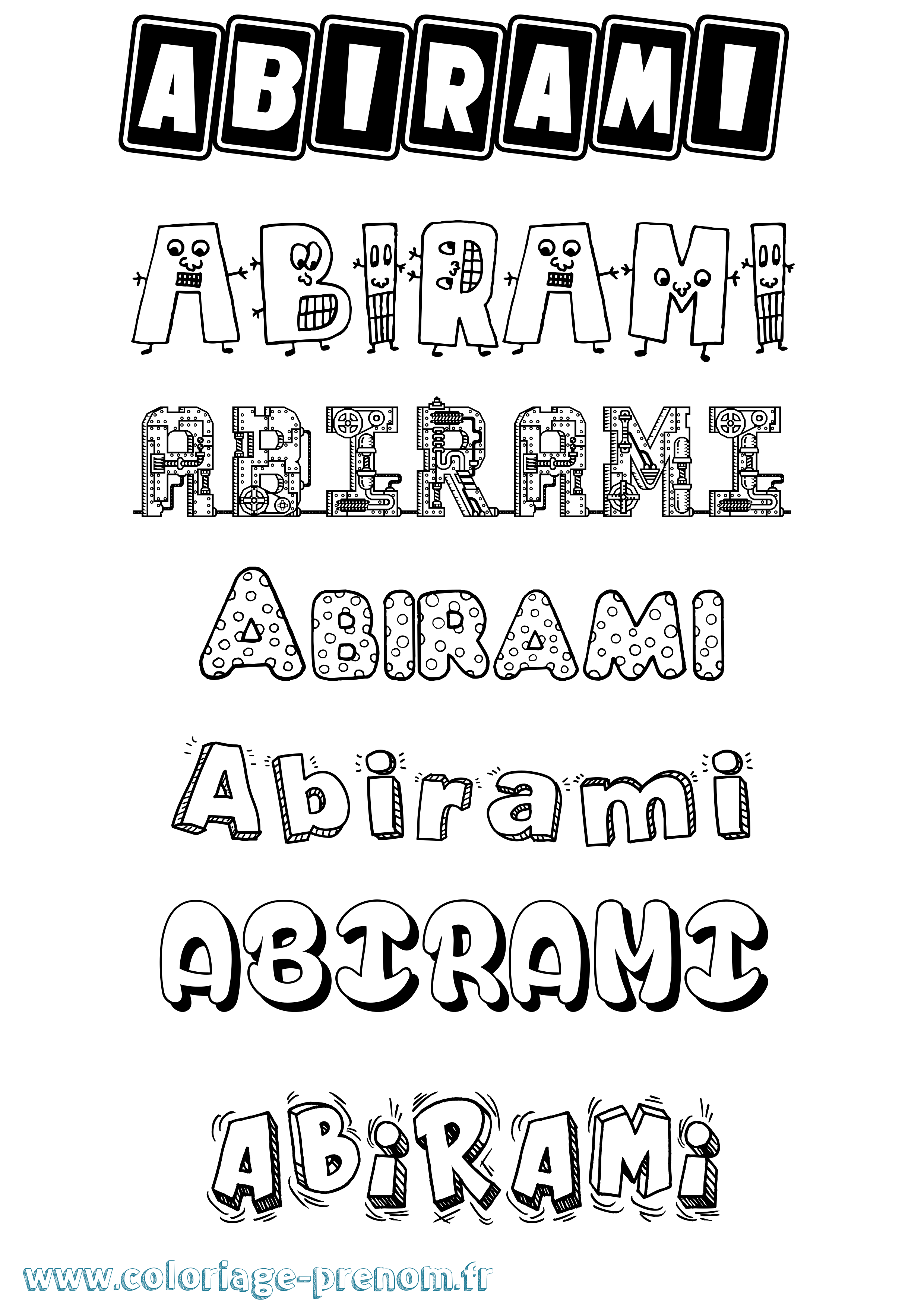 Coloriage prénom Abirami Fun