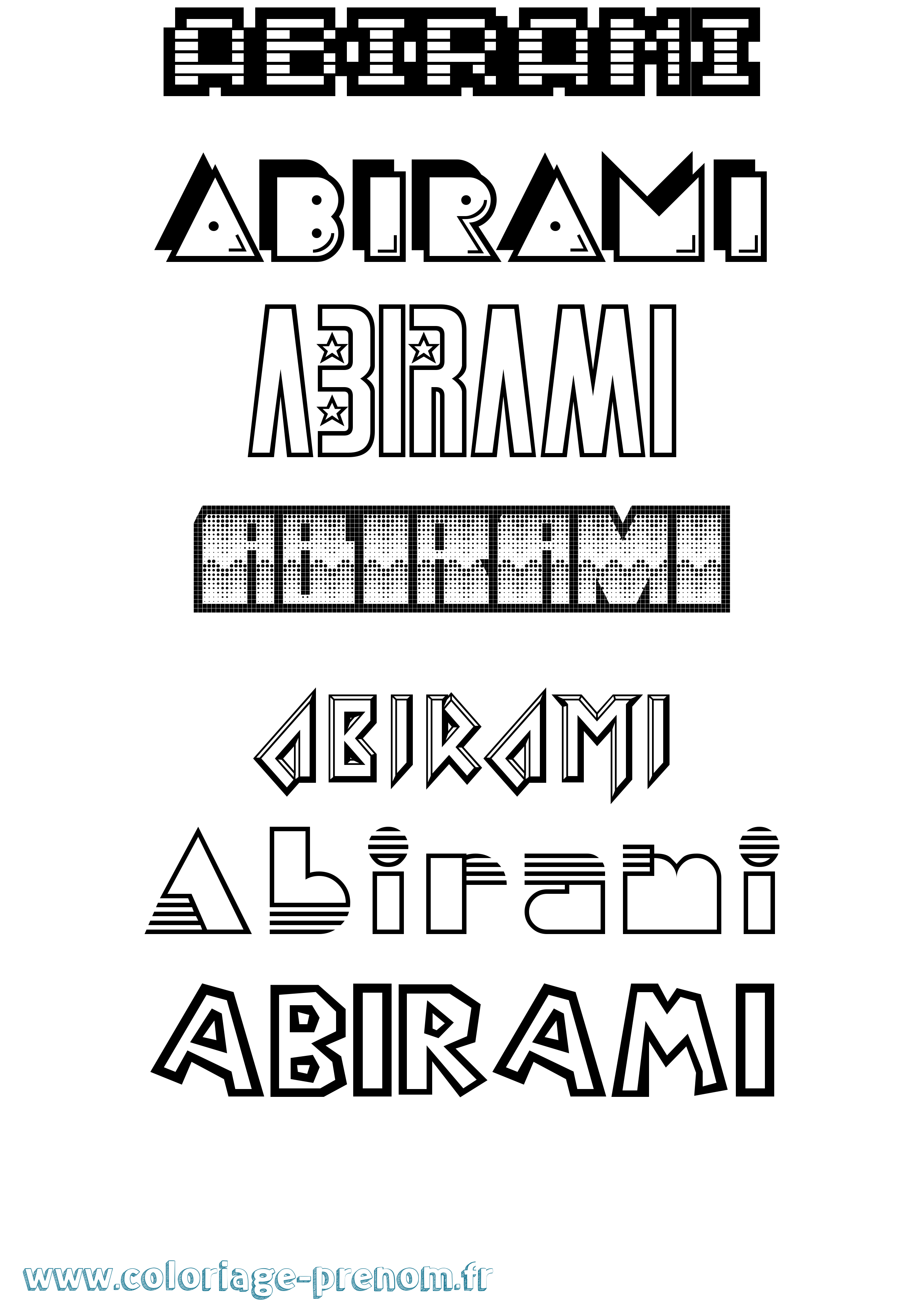 Coloriage prénom Abirami Jeux Vidéos