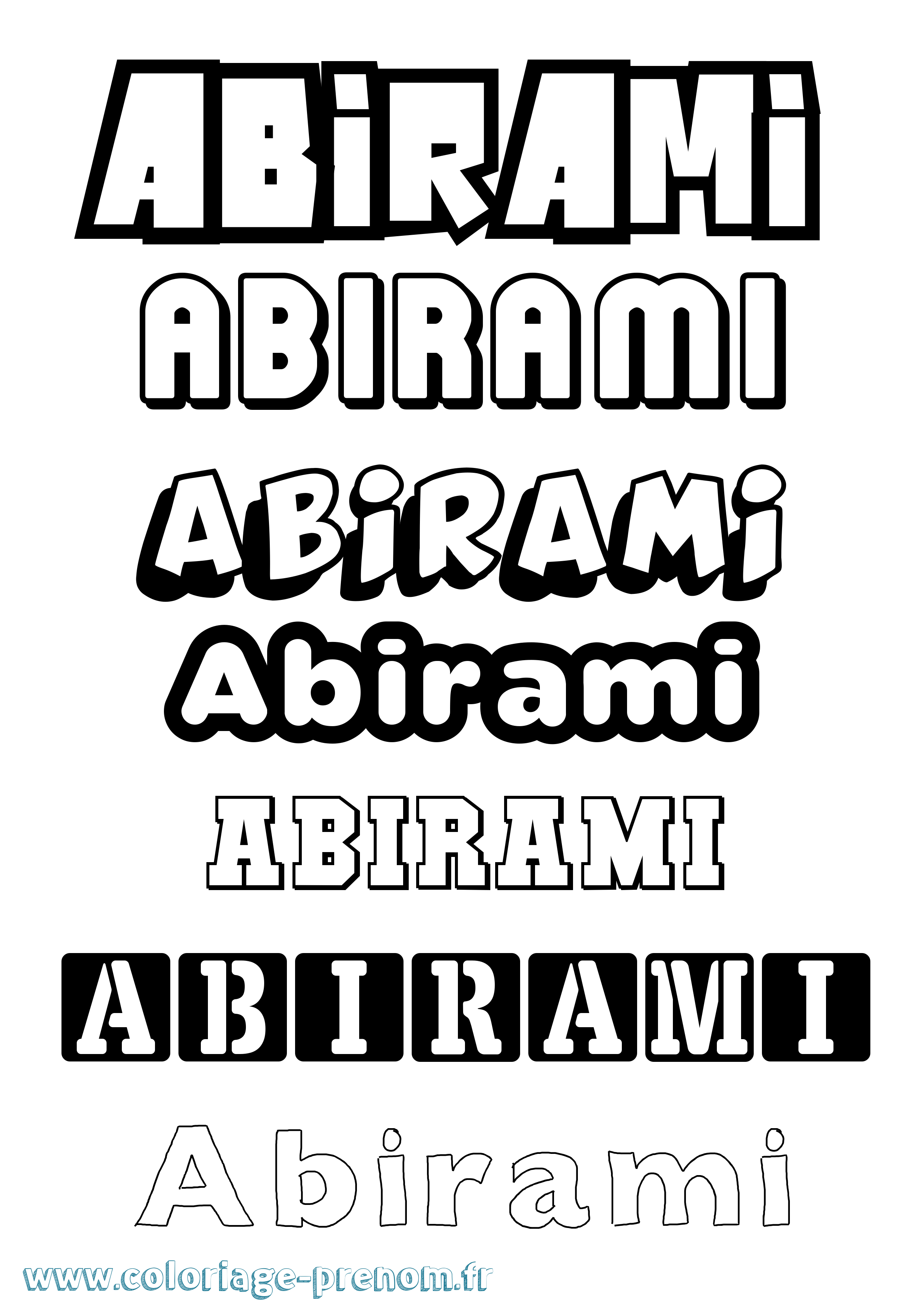 Coloriage prénom Abirami Simple