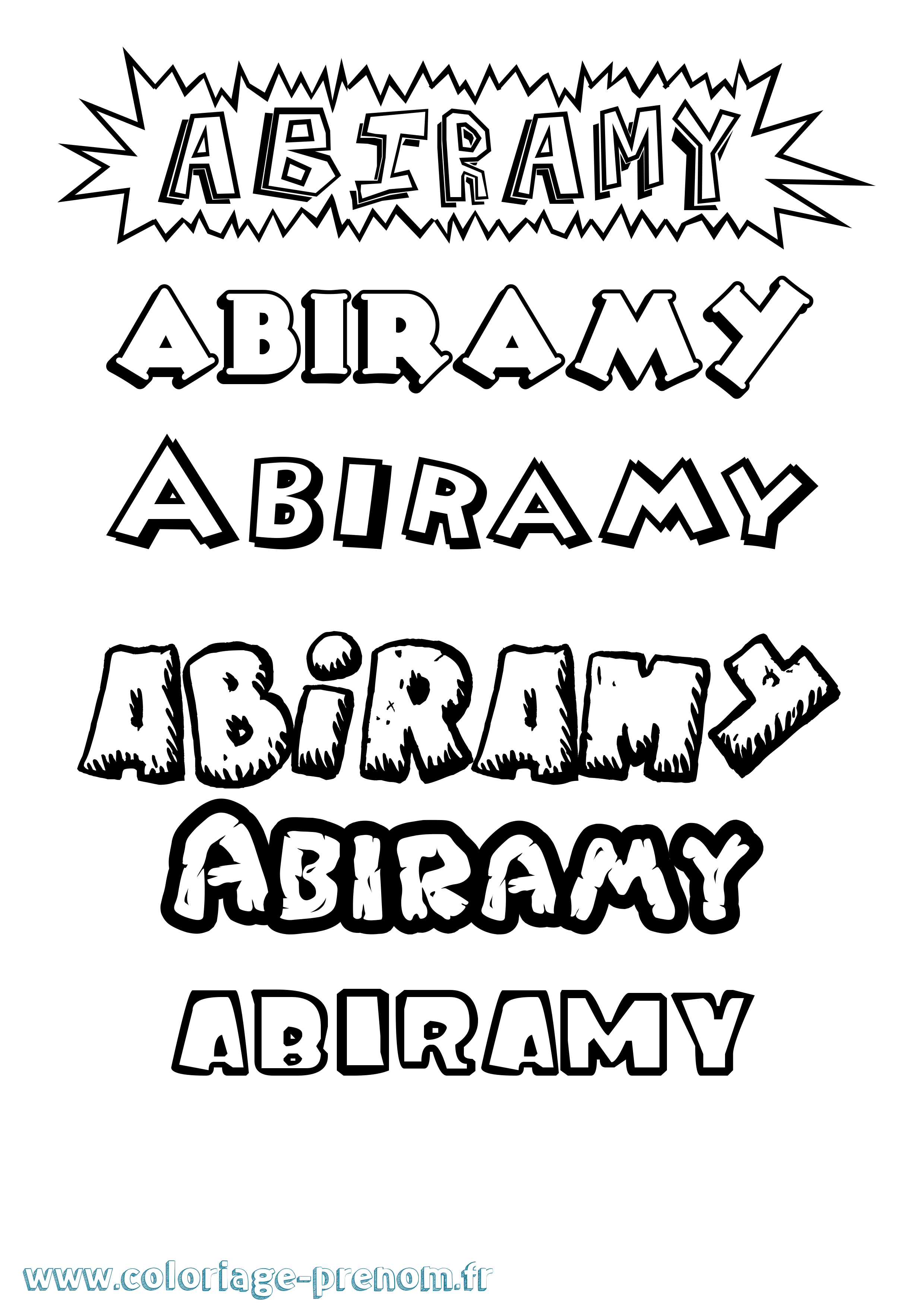 Coloriage prénom Abiramy Dessin Animé