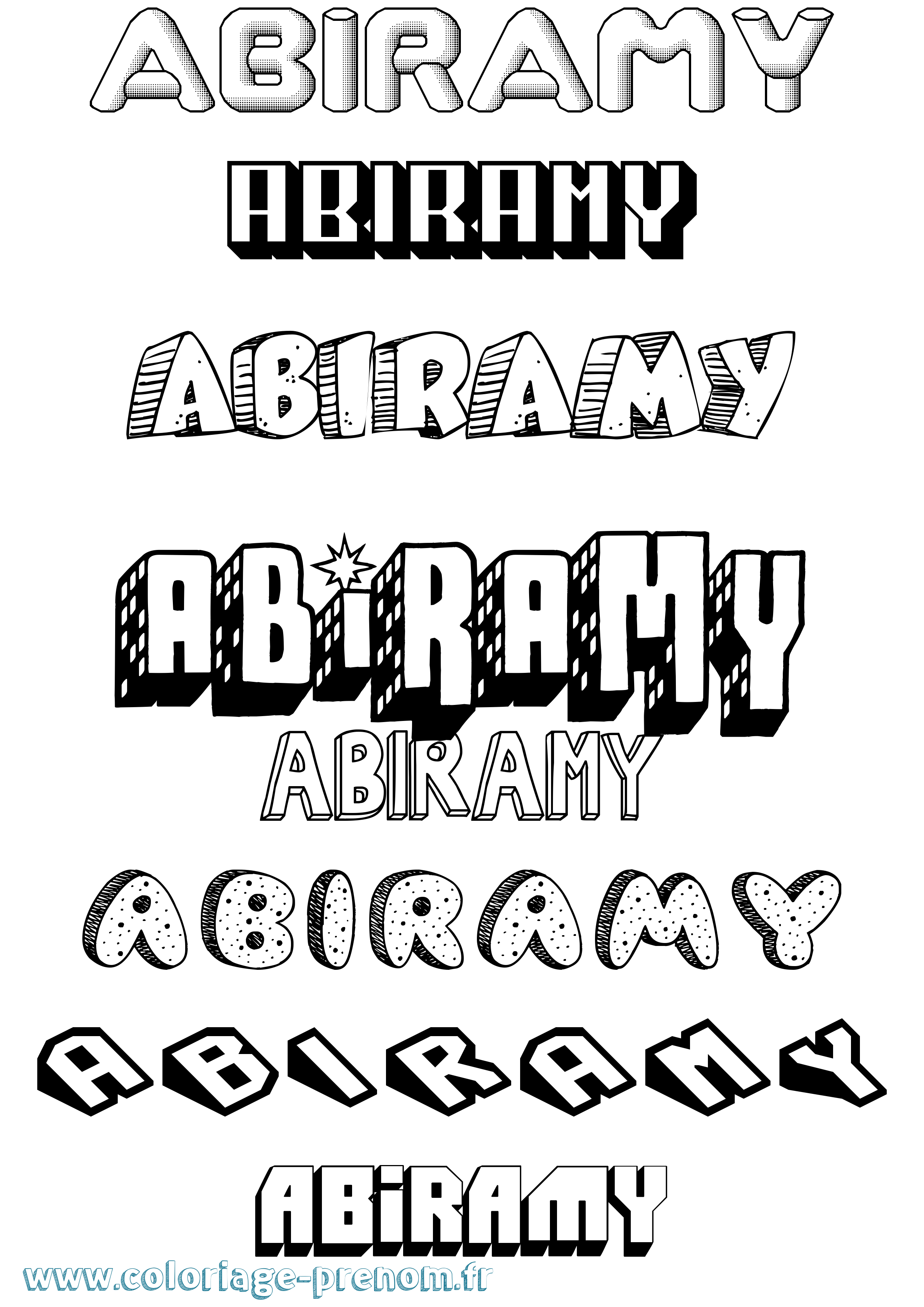 Coloriage prénom Abiramy Effet 3D