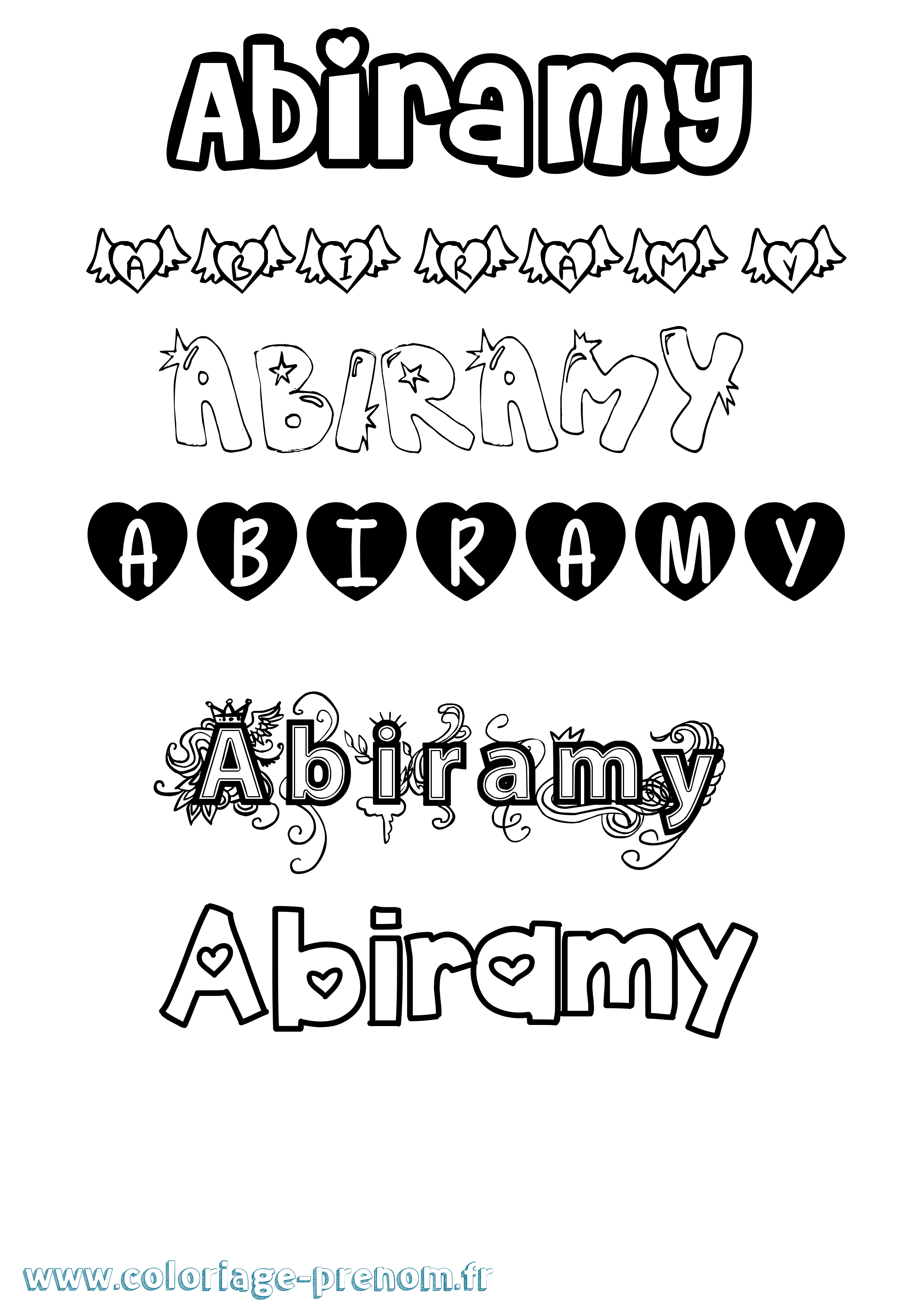 Coloriage Abiramy Girly Coloriage prénom Abiramy Girly