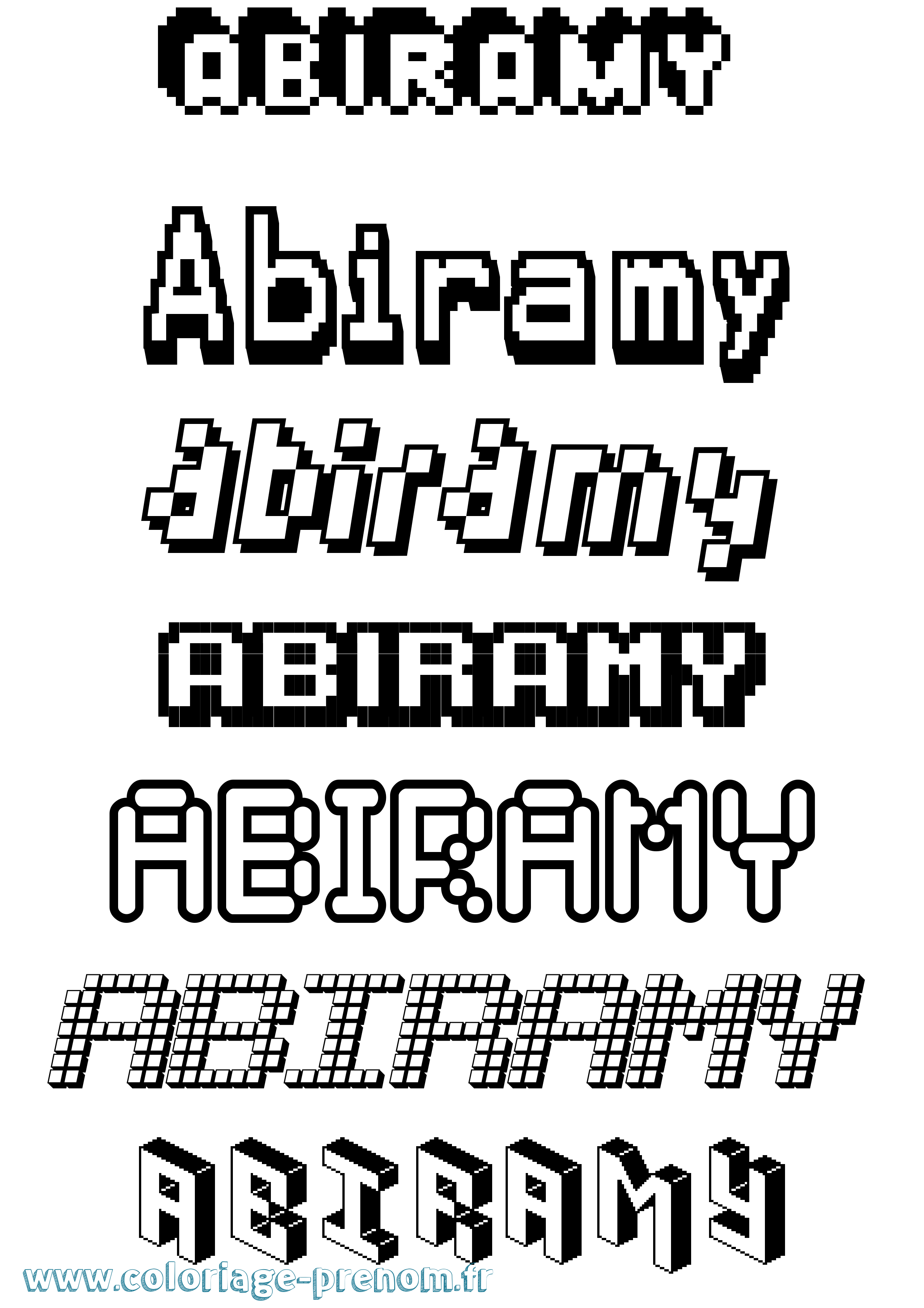 Coloriage Abiramy Pixel Coloriage prénom Abiramy Pixel