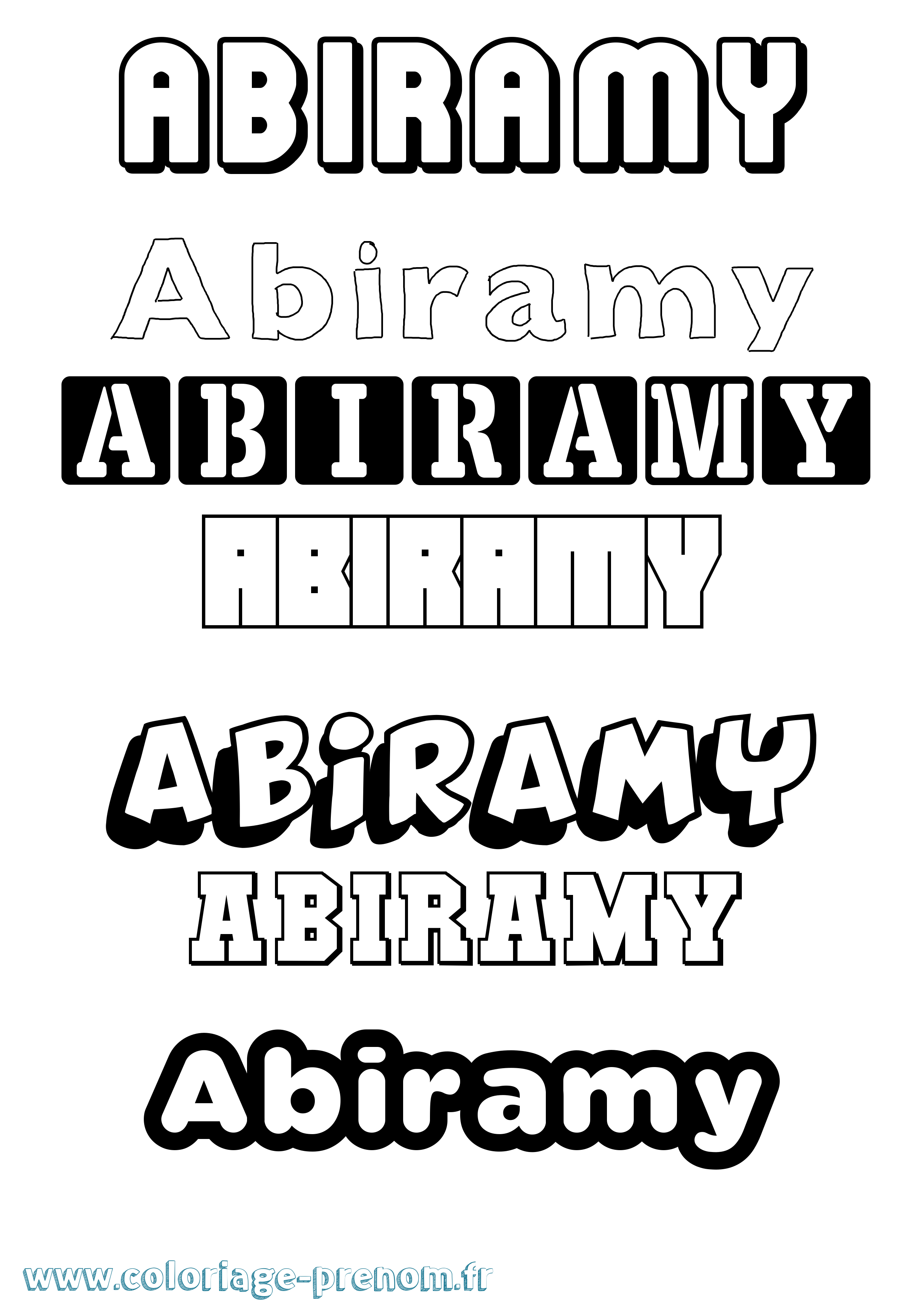 Coloriage prénom Abiramy Simple