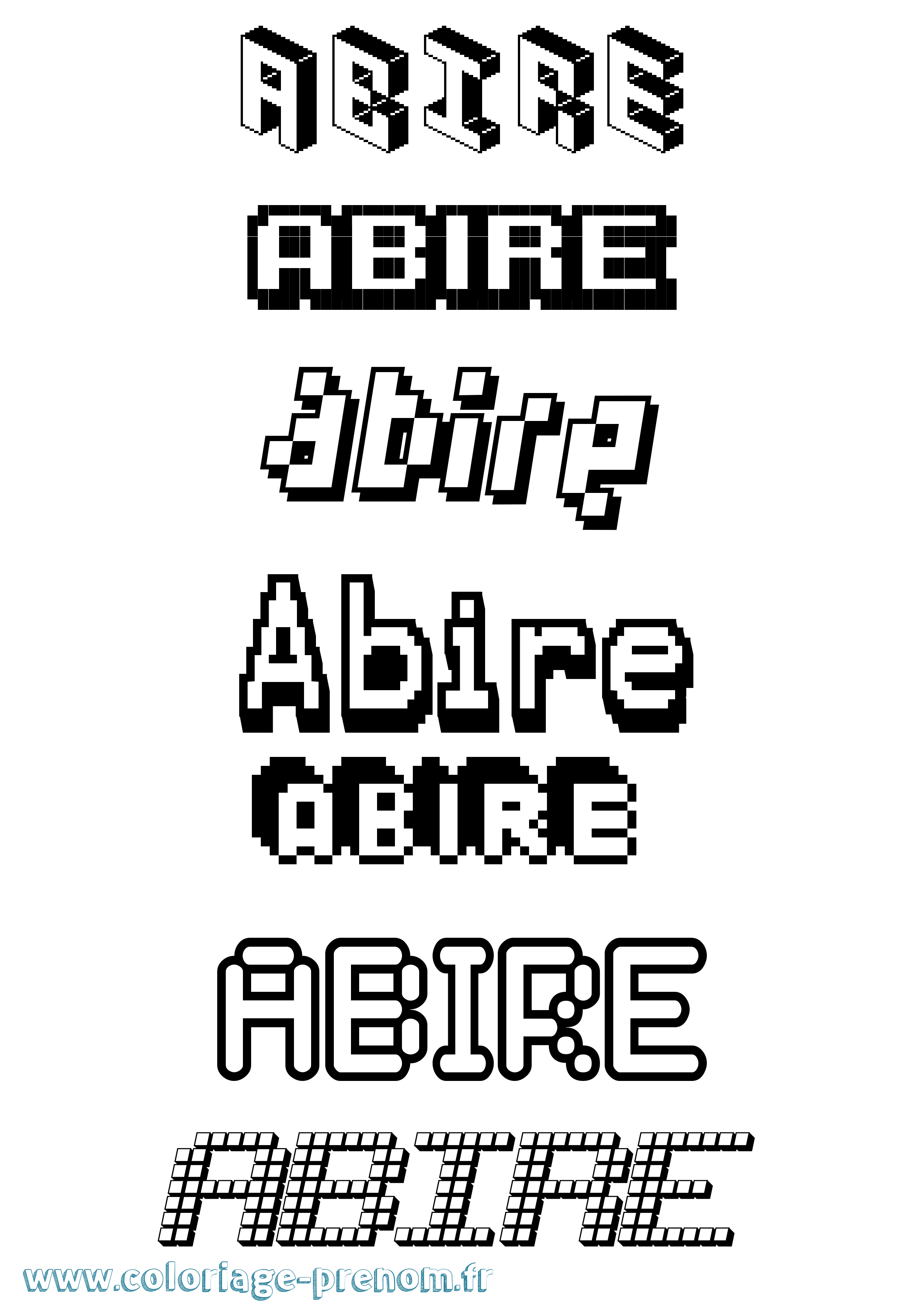 Coloriage prénom Abire Pixel