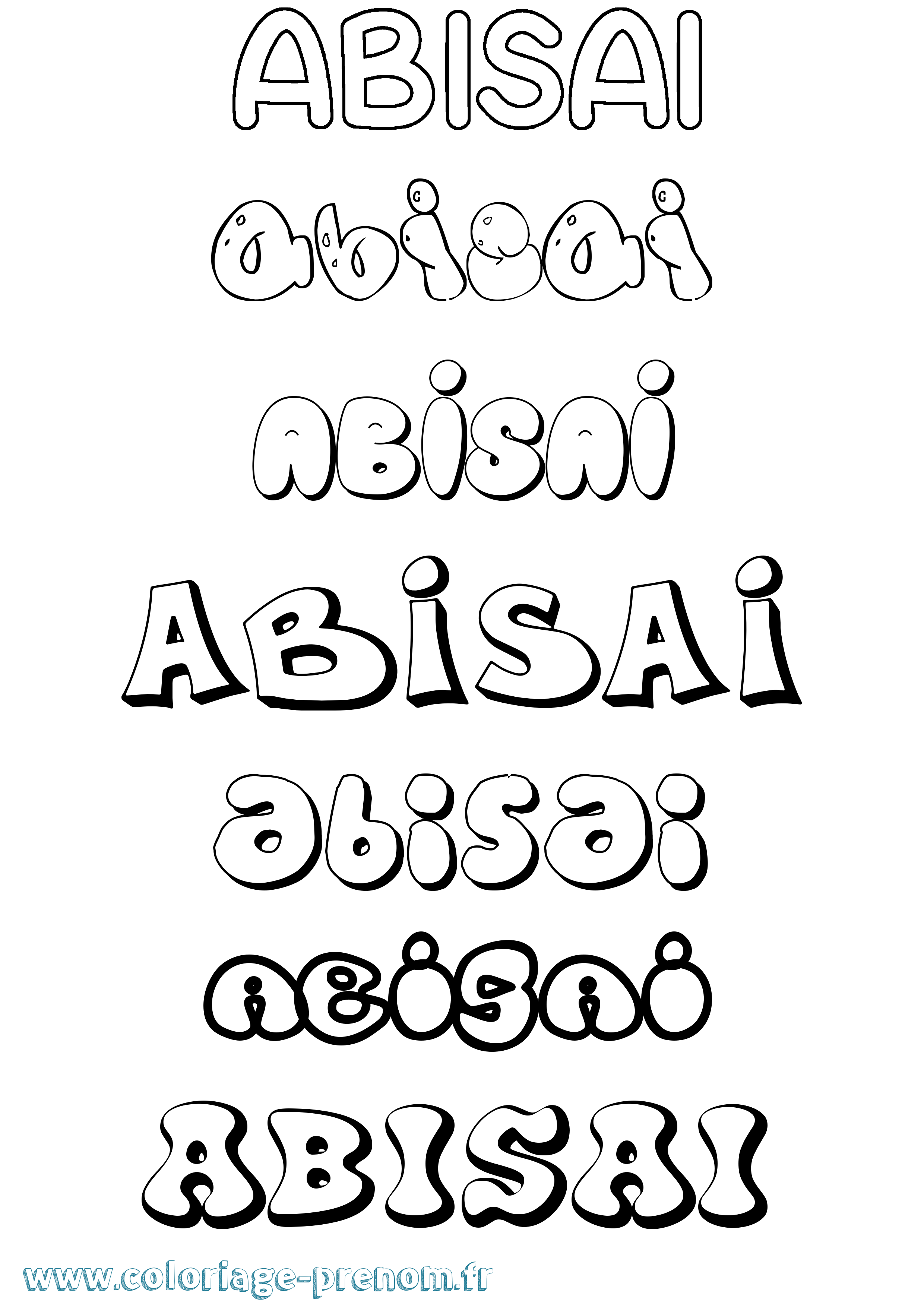 Coloriage Abisai Bubble Coloriage prénom Abisai Bubble