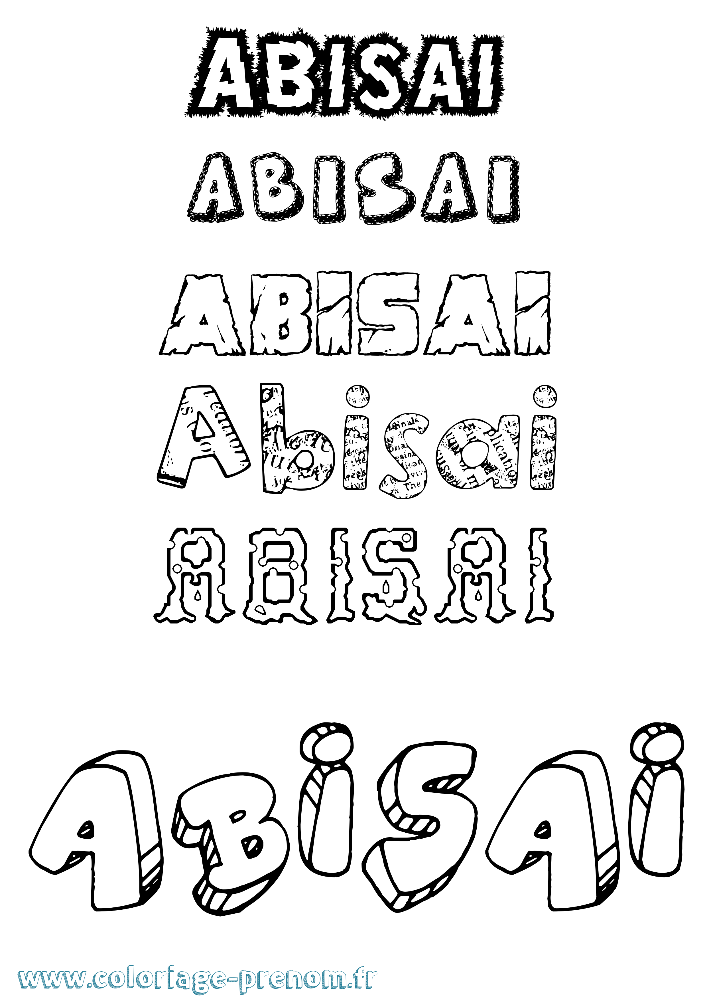 Coloriage Abisai Destructuré Coloriage prénom Abisai Destructuré