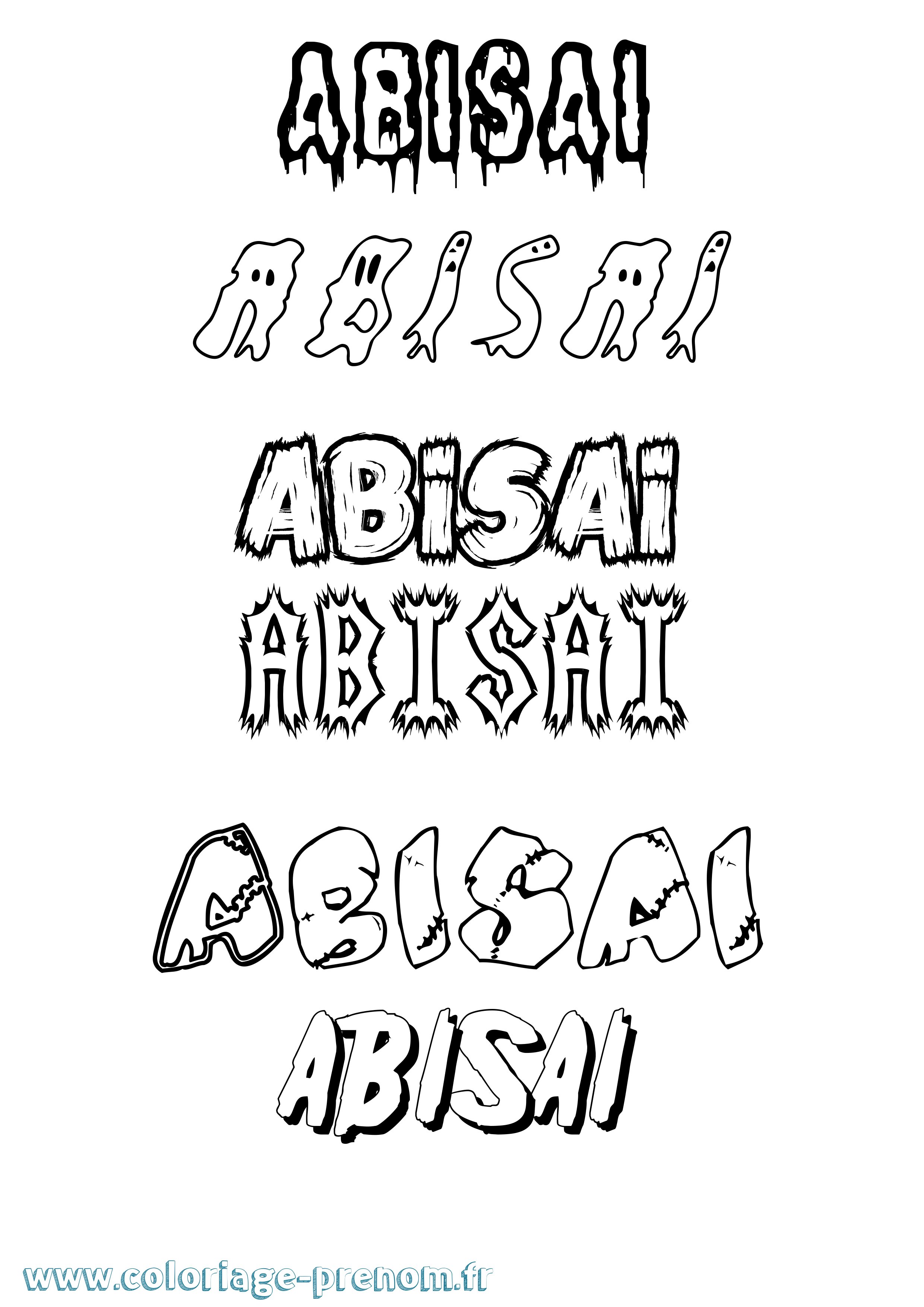 Coloriage Abisai Frisson Coloriage prénom Abisai Frisson
