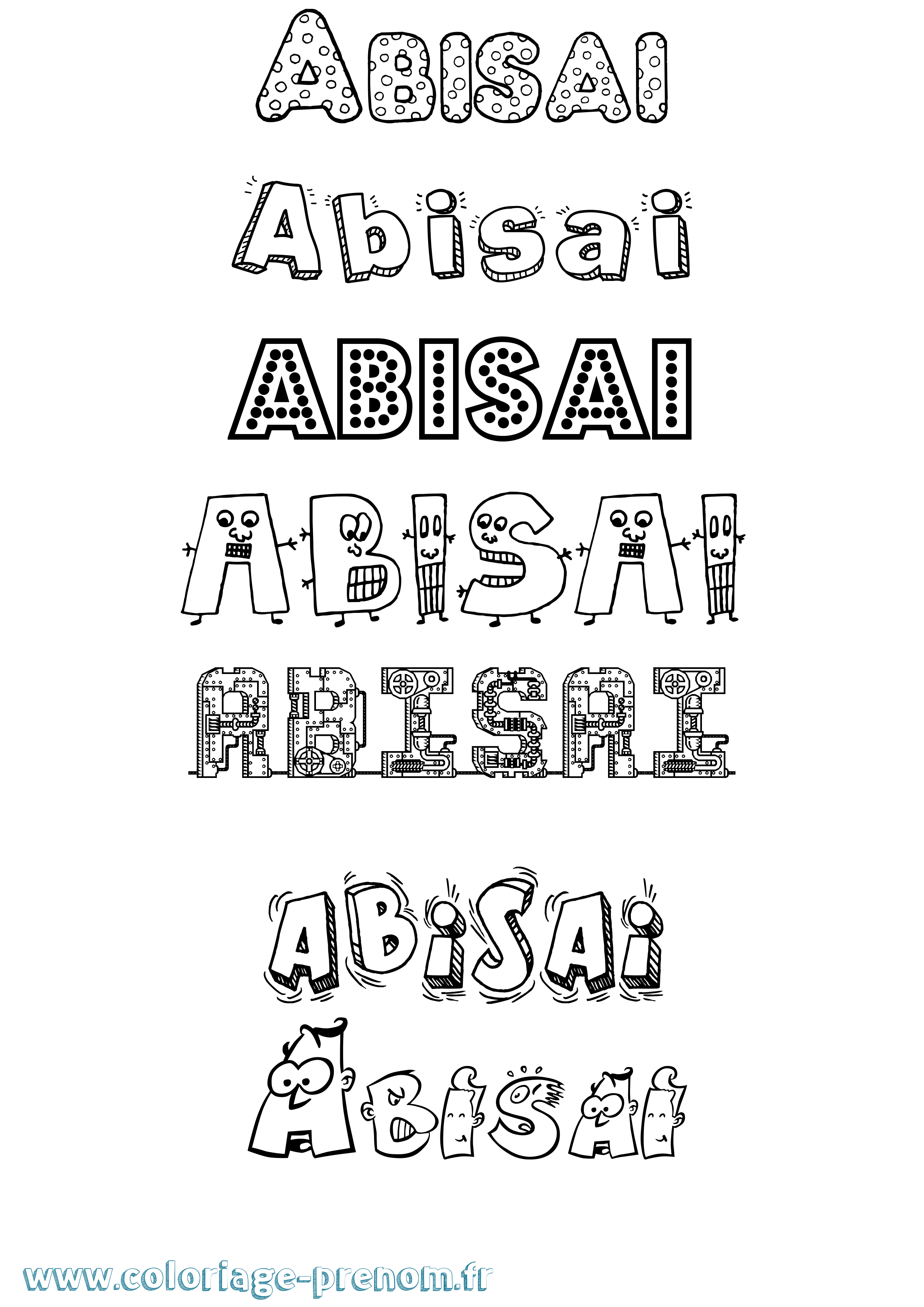 Coloriage Abisai Fun Coloriage prénom Abisai Fun