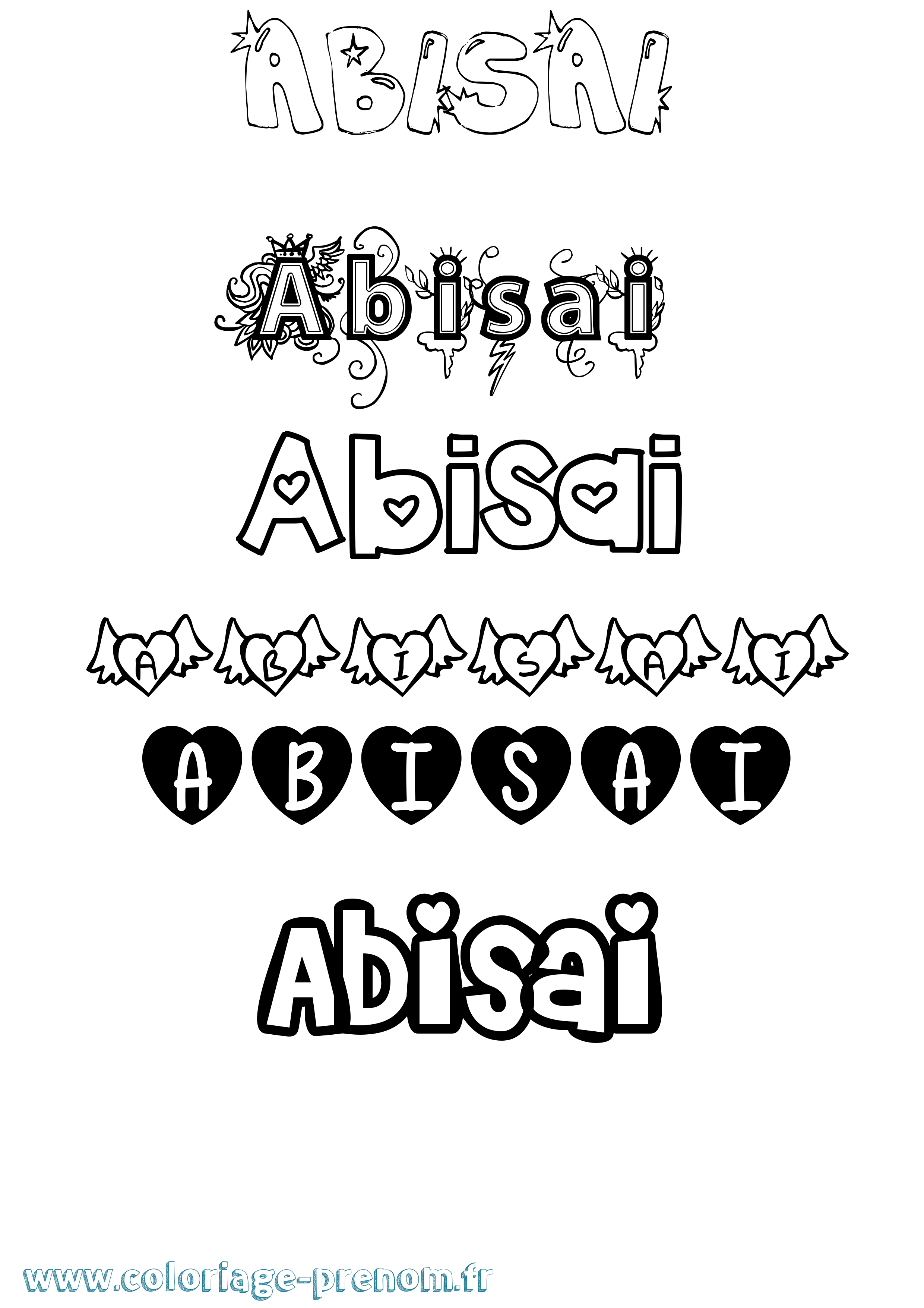 Coloriage Abisai Girly Coloriage prénom Abisai Girly