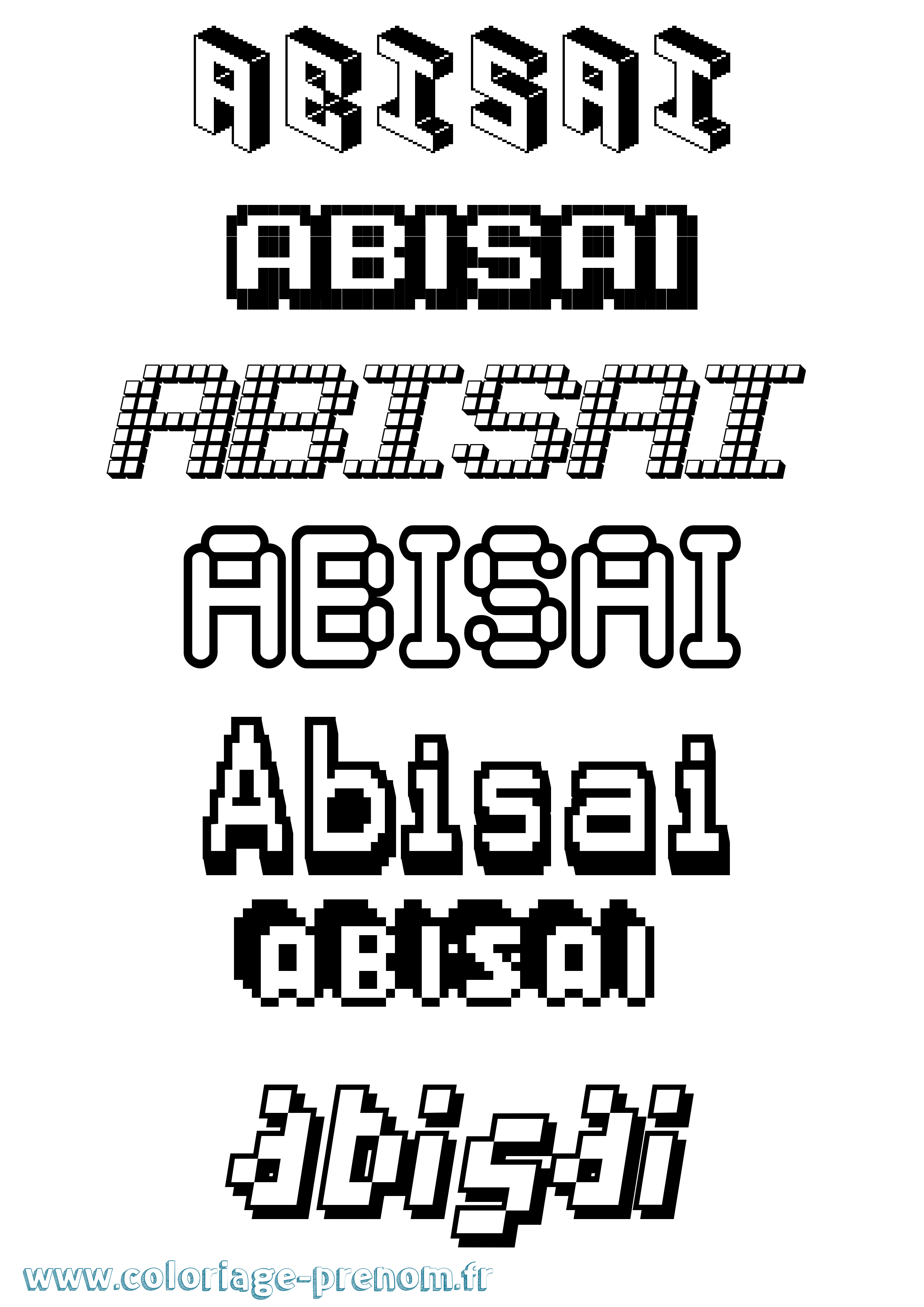 Coloriage Abisai Pixel Coloriage prénom Abisai Pixel