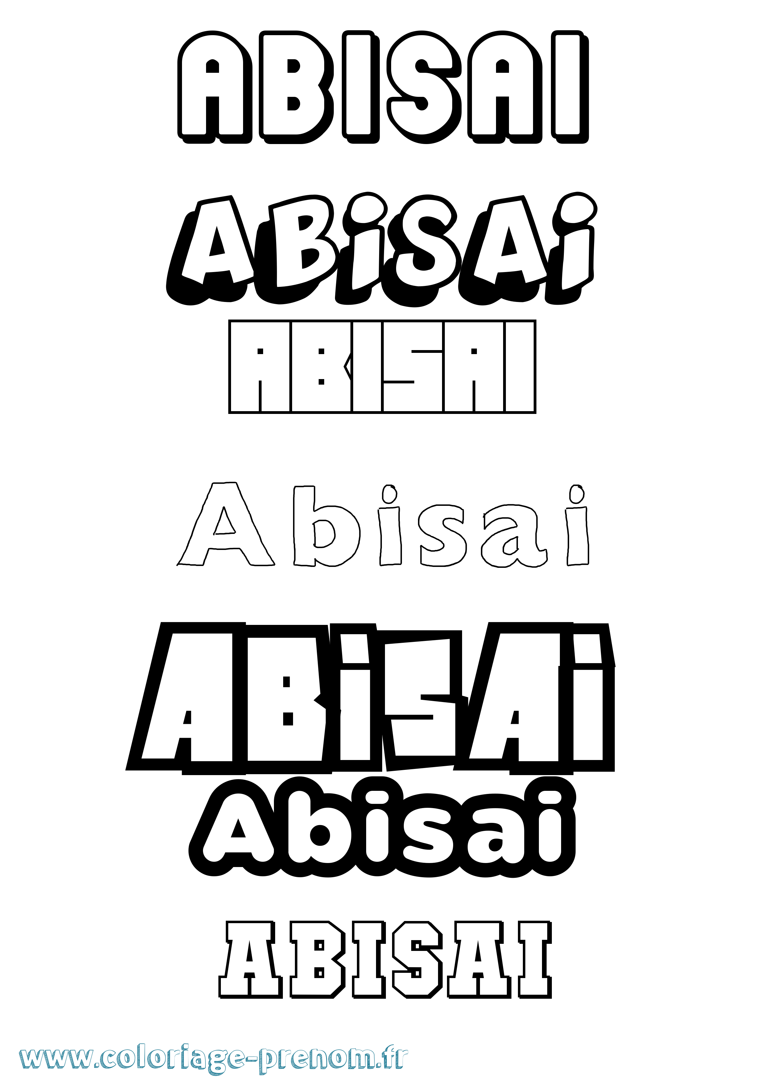 Coloriage Abisai Simple Coloriage prénom Abisai Simple