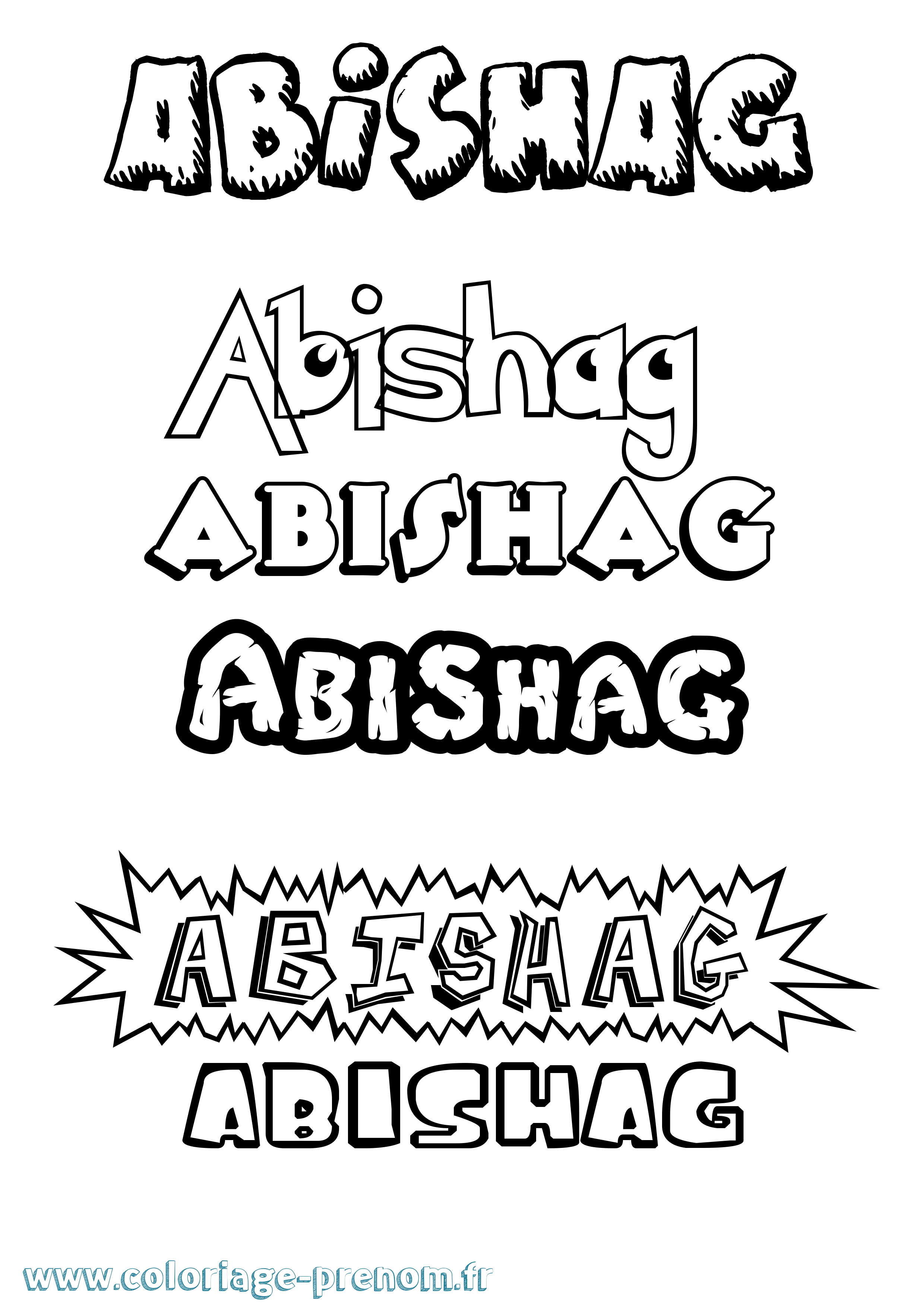 Coloriage prénom Abishag Dessin Animé