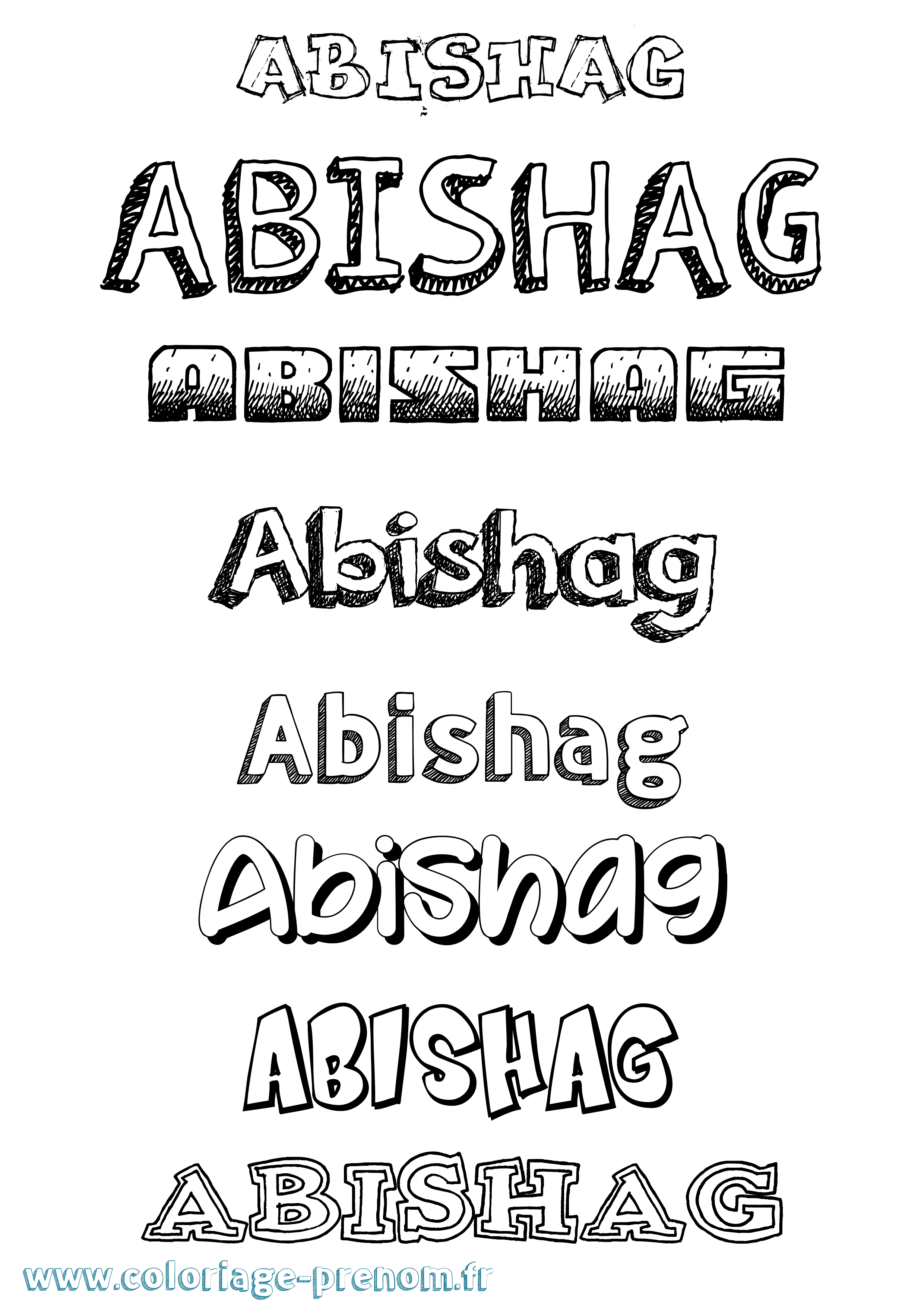 Coloriage prénom Abishag Dessiné