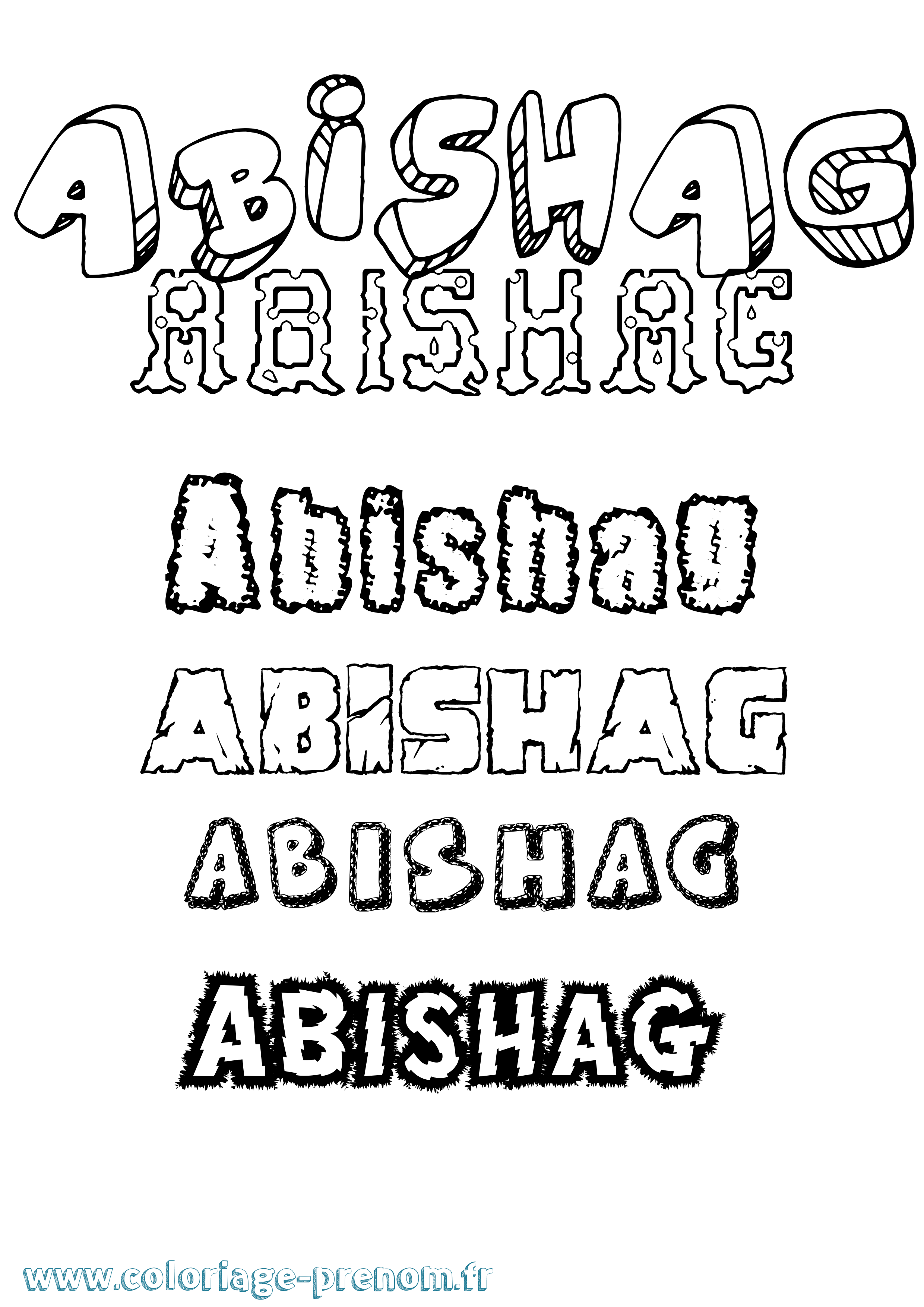 Coloriage prénom Abishag Destructuré