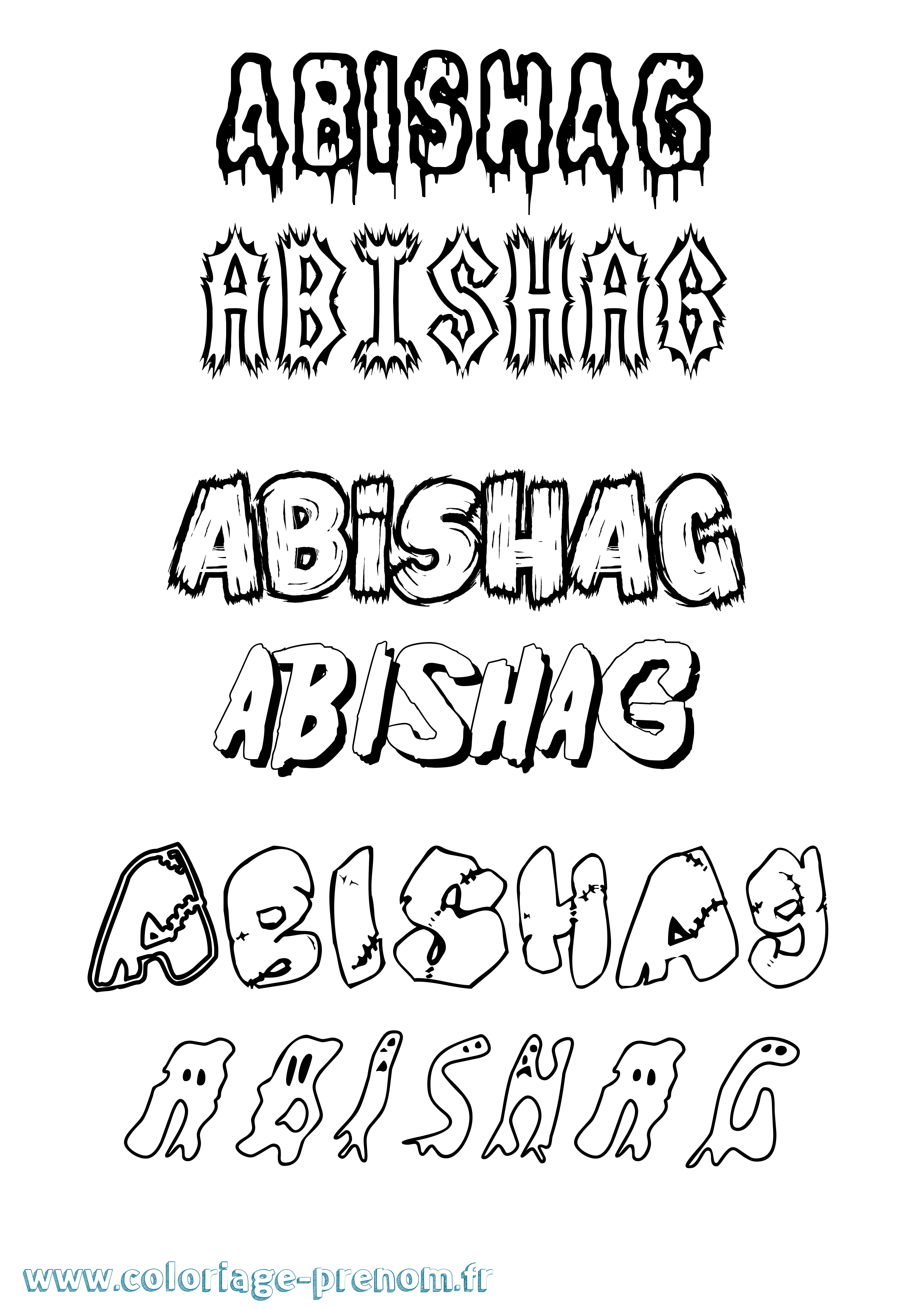 Coloriage prénom Abishag Frisson