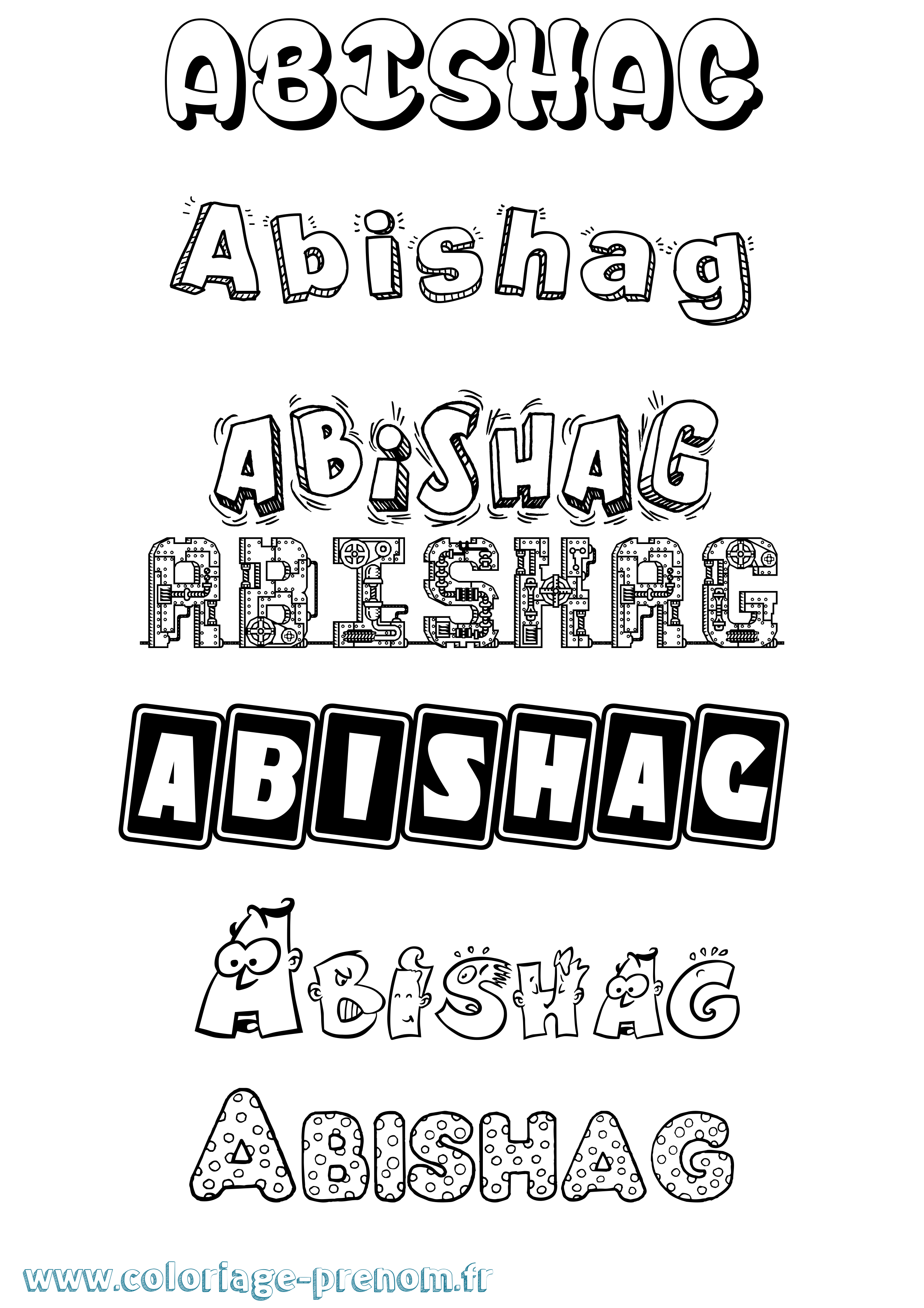 Coloriage prénom Abishag Fun